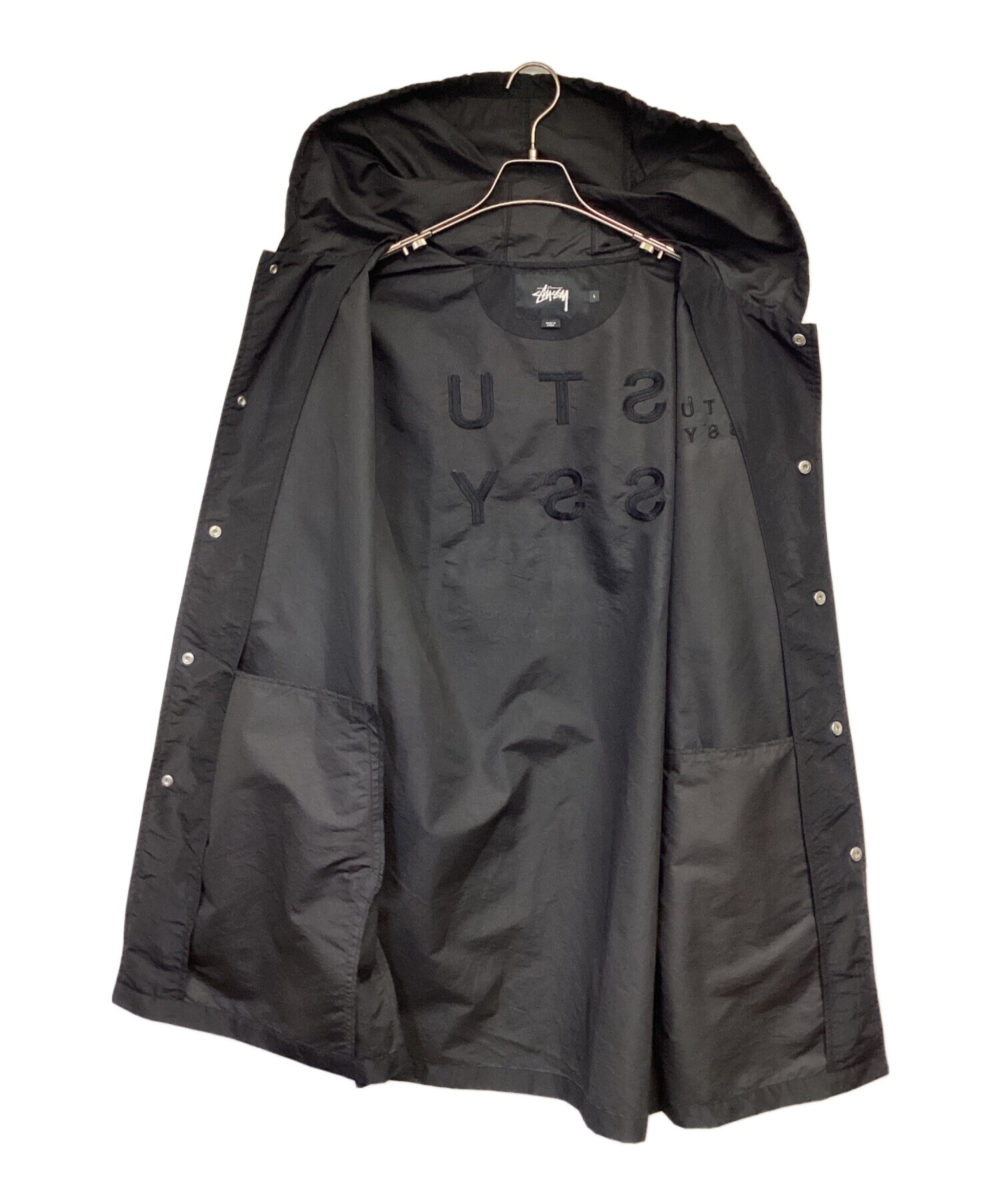 値下げ中です！stussy コーチジャケット Lサイズ 中古・古着通販】stussy (ステューシー) コーチ ジャケット ブラック