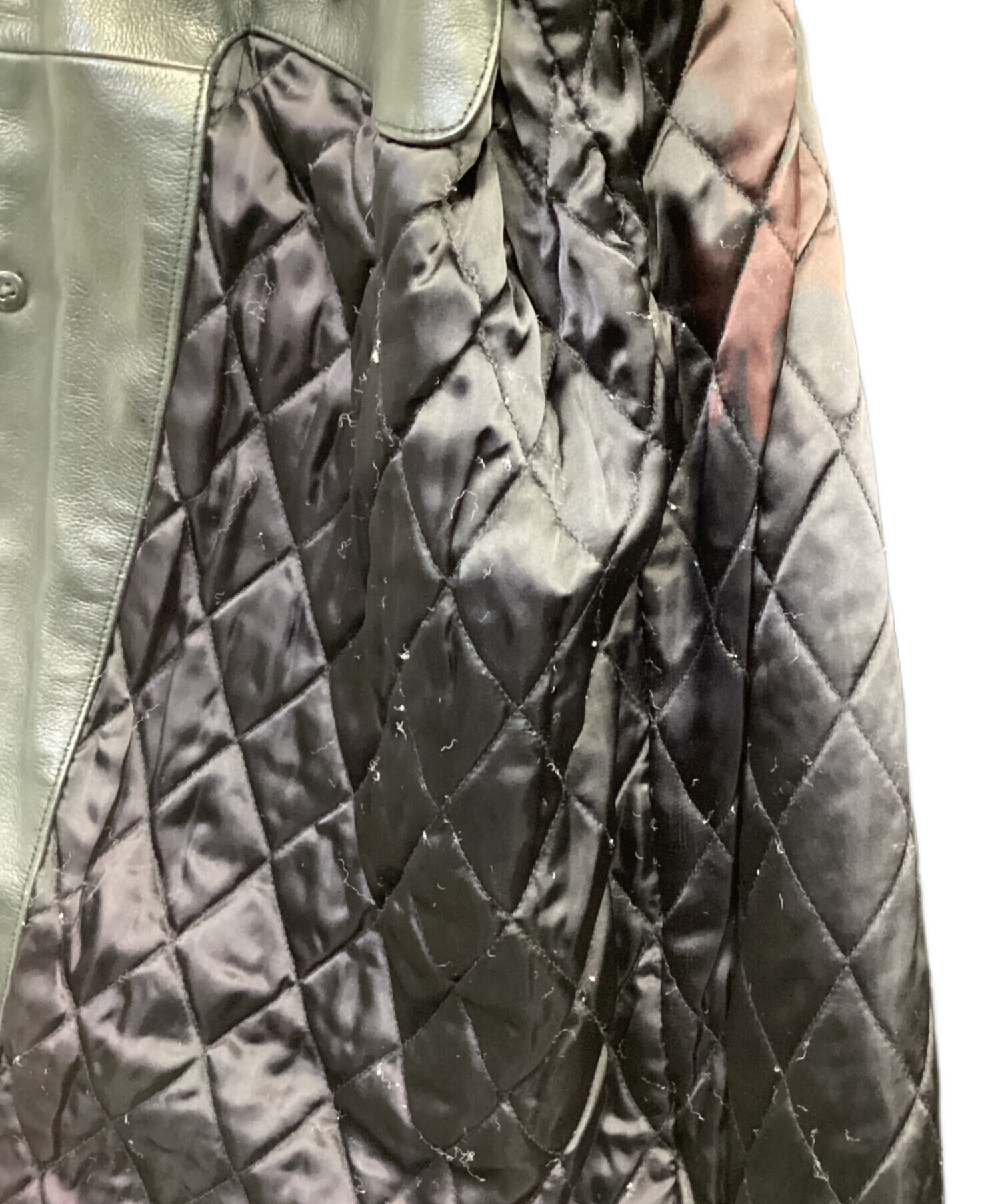 GAP キルティングレザージャケット ブラック Lサイズ 中古・古着通販】GAP (ギャップ) レザージャケット ブラック サイズ:L