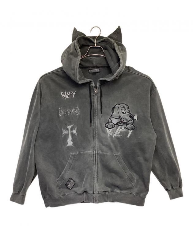 335 GALFY 染め染めデスメタルにゃんにゃんパーカー GALFY (ガルフィー) 染め染めデスメタルにゃんにゃんパーカー INK