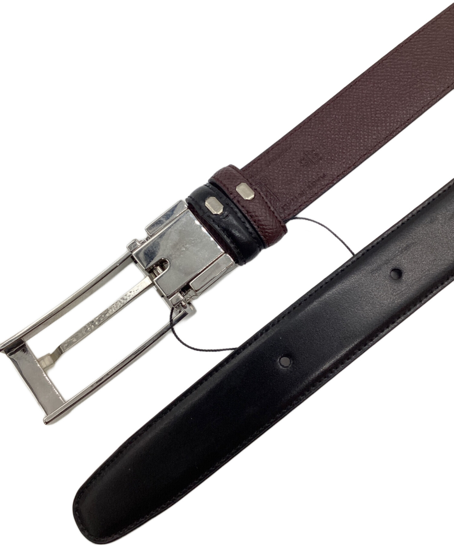 中古・古着通販】dunhill (ダンヒル) レザーベルト ブラック サイズ:49