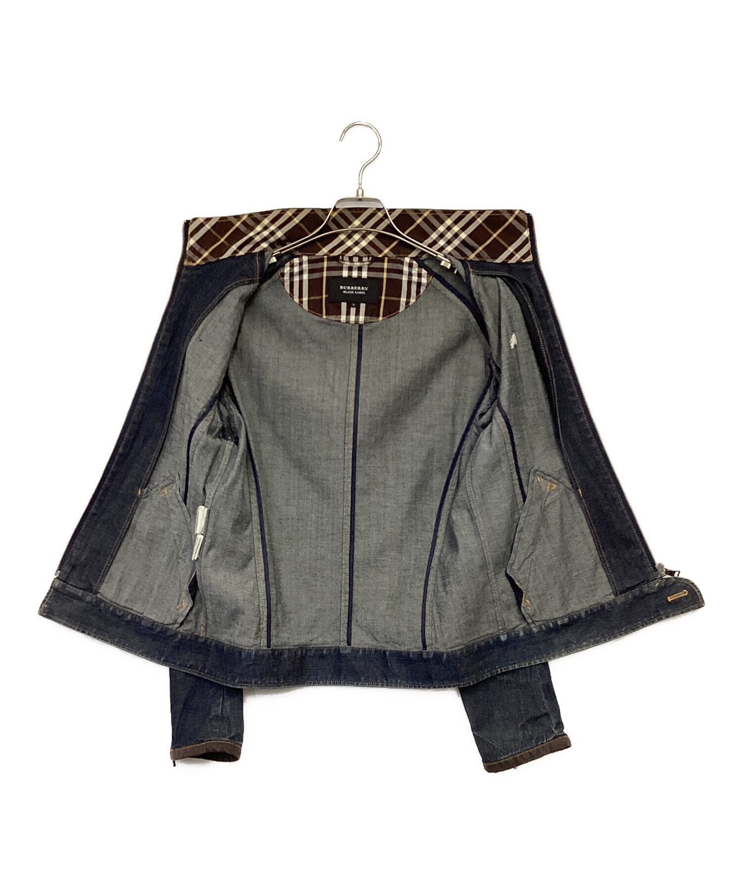 BURBERRY BLACK LABEL ダークデニムジャケット Lサイズ 中古・古着通販】BURBERRY BLACK LABEL (バーバリーブラックレーベル