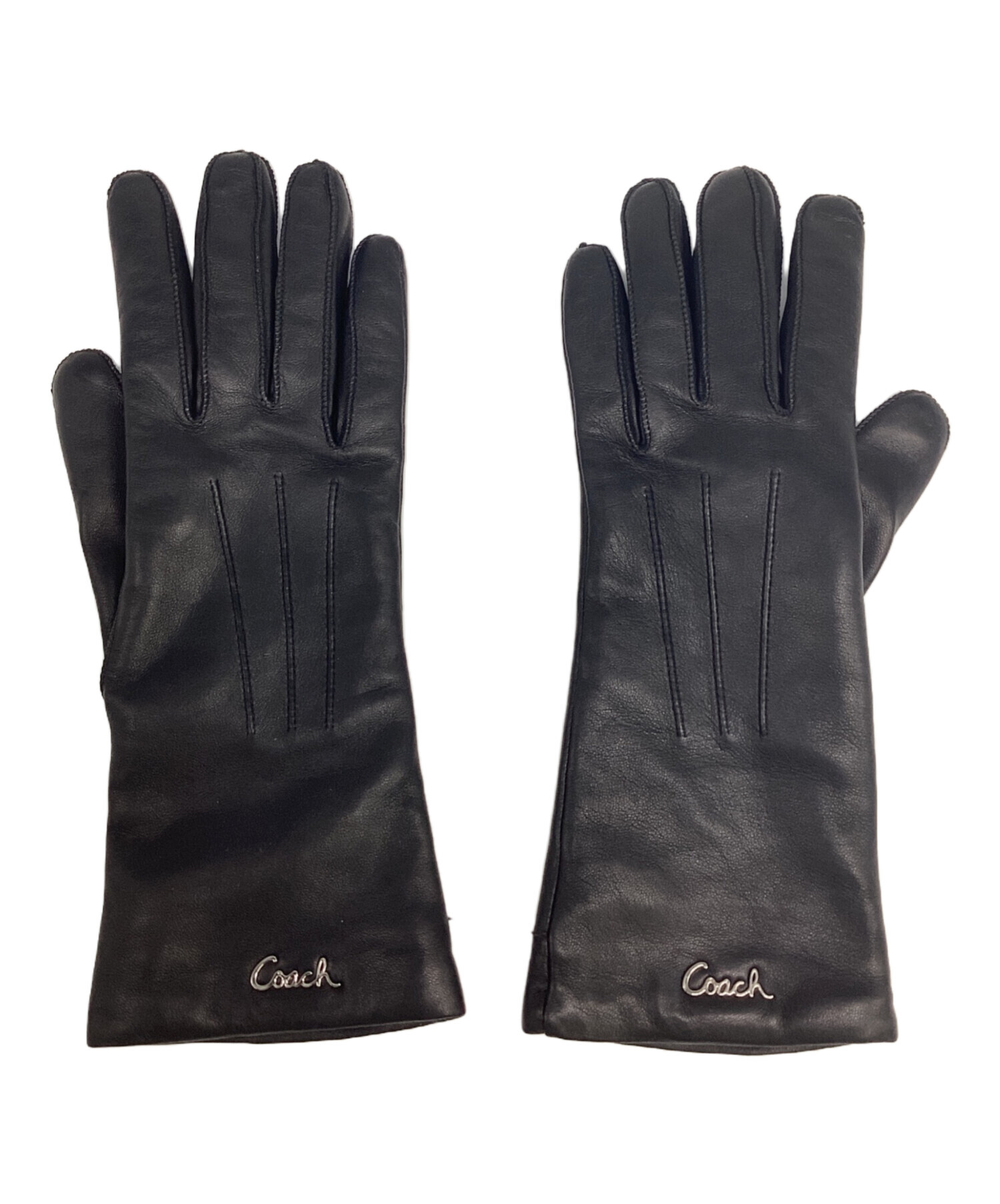 中古・古着通販】COACH (コーチ) 革手袋 ブラック サイズ:7（Sサイズ