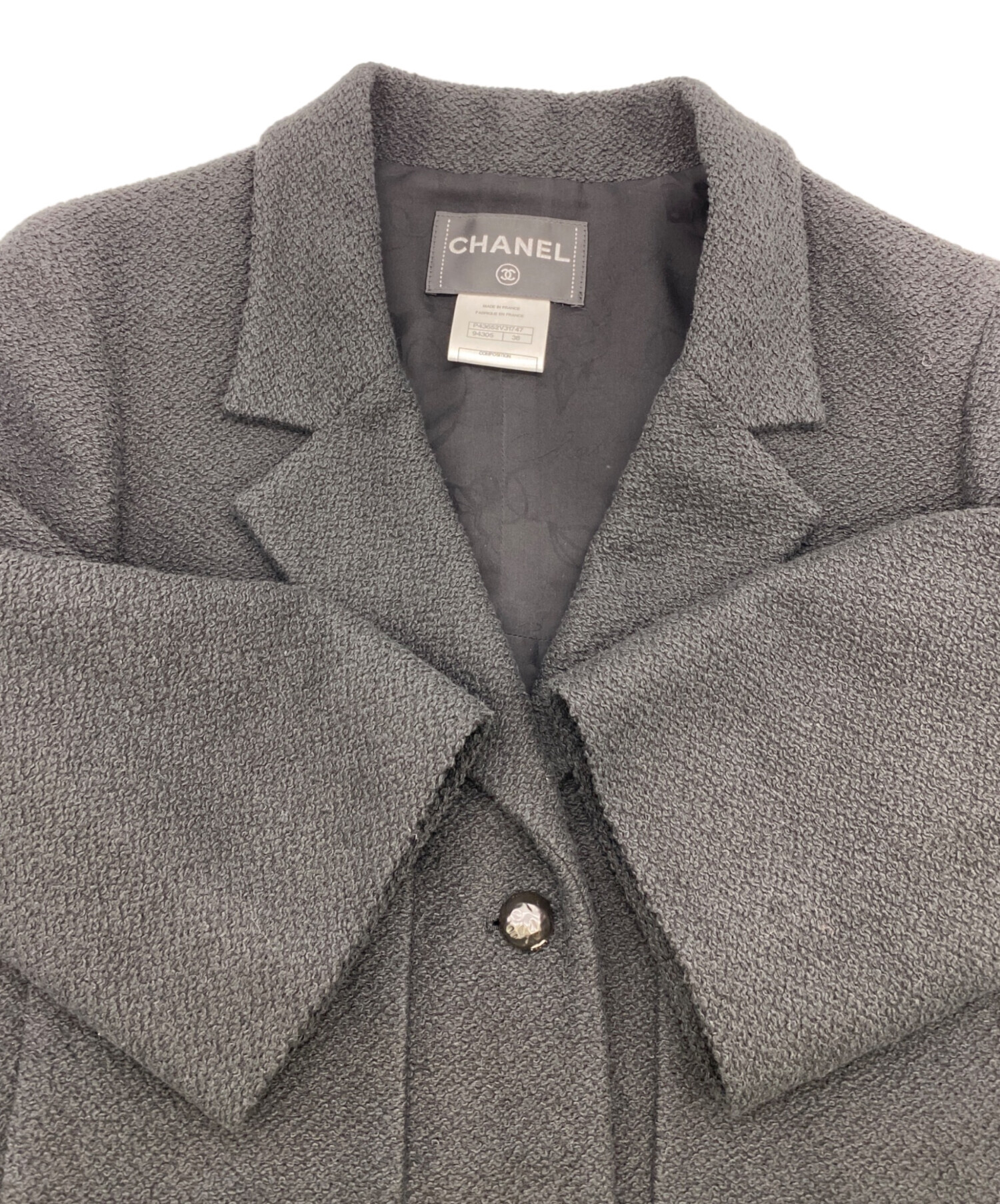 中古・古着通販】CHANEL (シャネル) テーラードジャケット ブラック