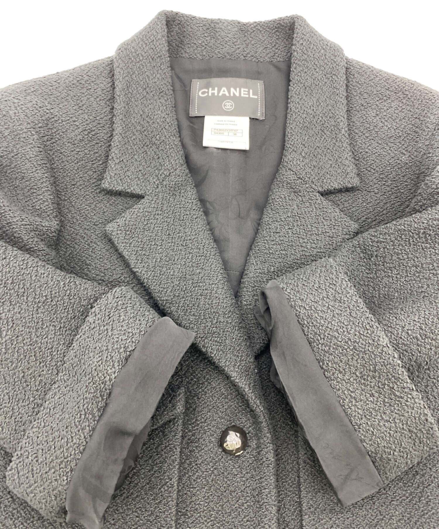 中古・古着通販】CHANEL (シャネル) テーラードジャケット ブラック