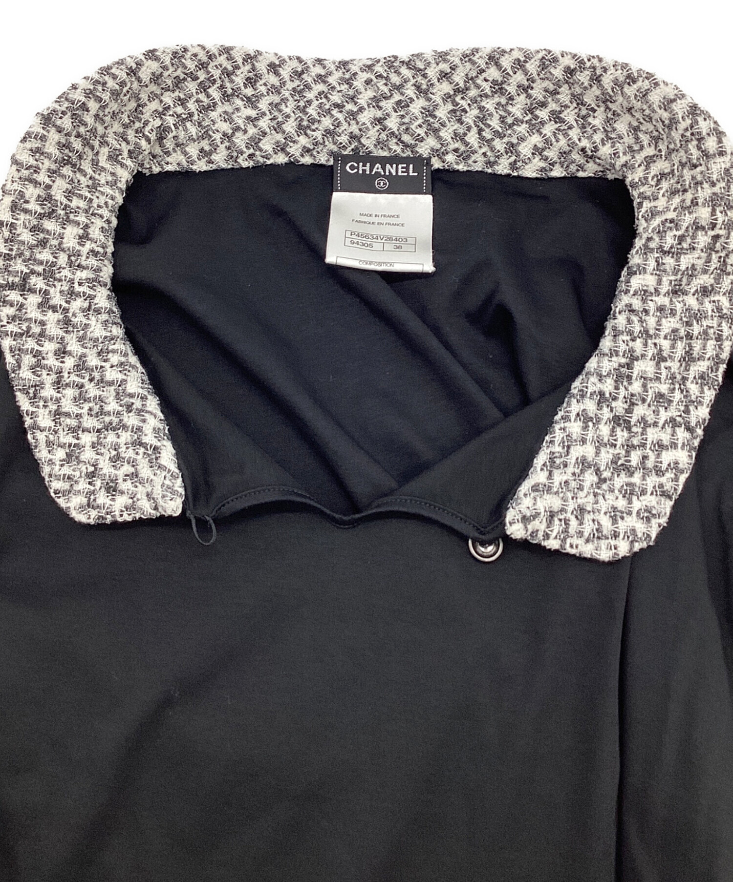 中古・古着通販】CHANEL (シャネル) ツイードカラー 7分袖カットソー