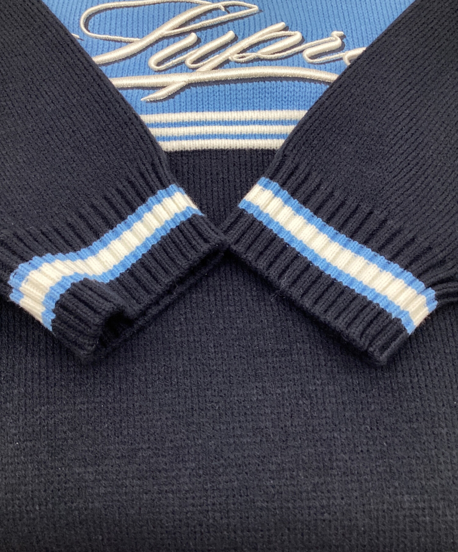 中古・古着通販】SUPREME (シュプリーム) SCRIPT STRIPE HALF ZIP