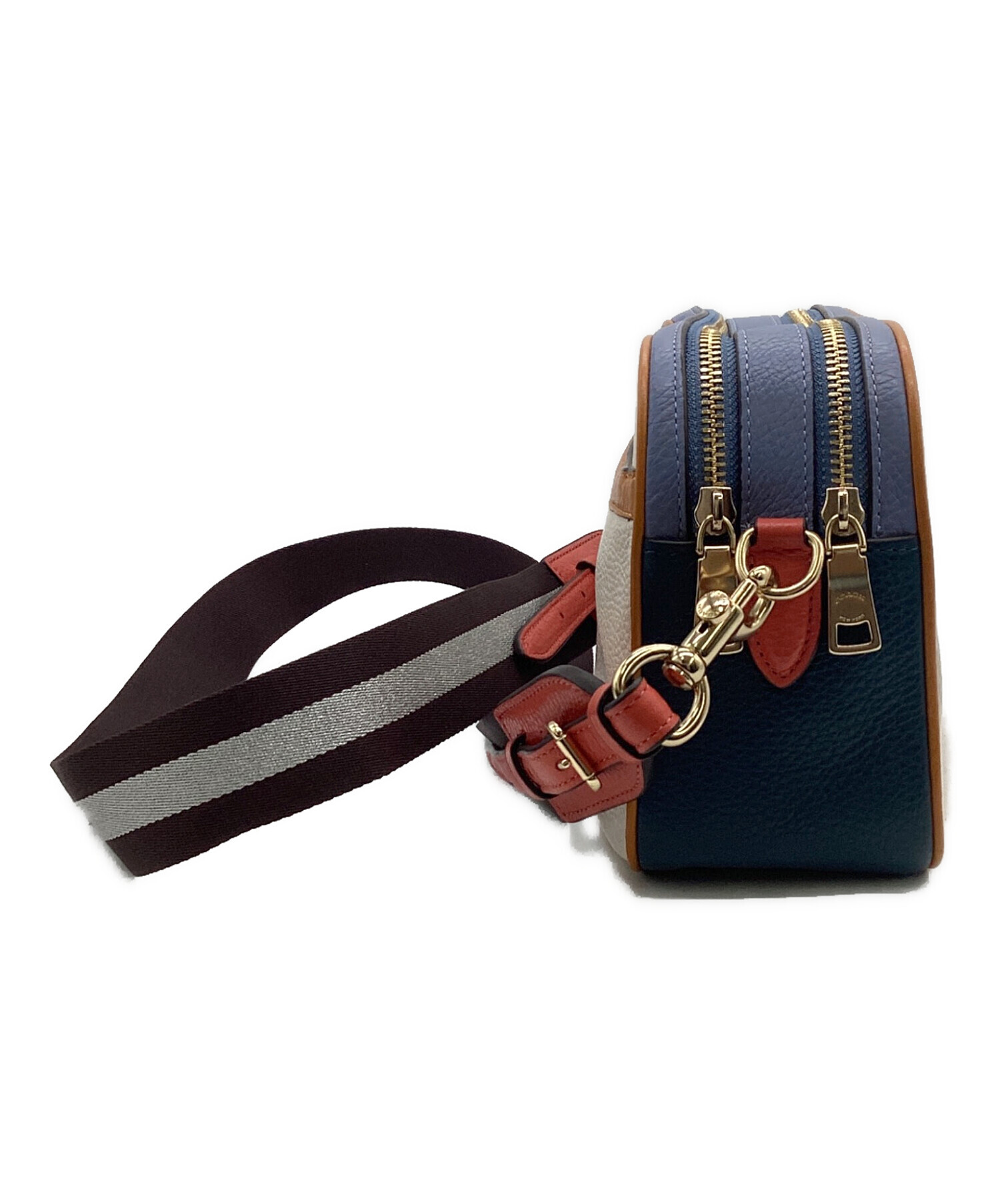 中古・古着通販】COACH (コーチ) ショルダーバッグ アイボリー×ブルー 