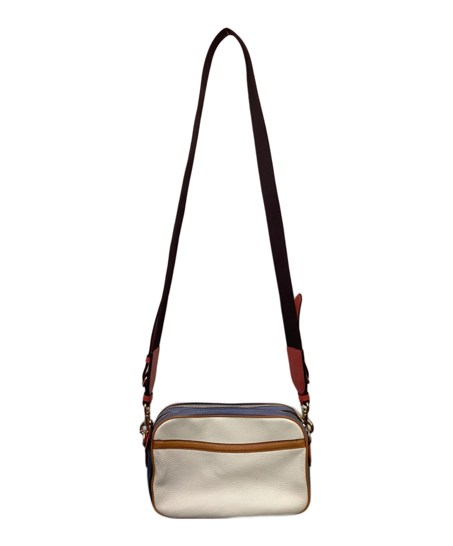 中古・古着通販】COACH (コーチ) ショルダーバッグ アイボリー×ブルー 