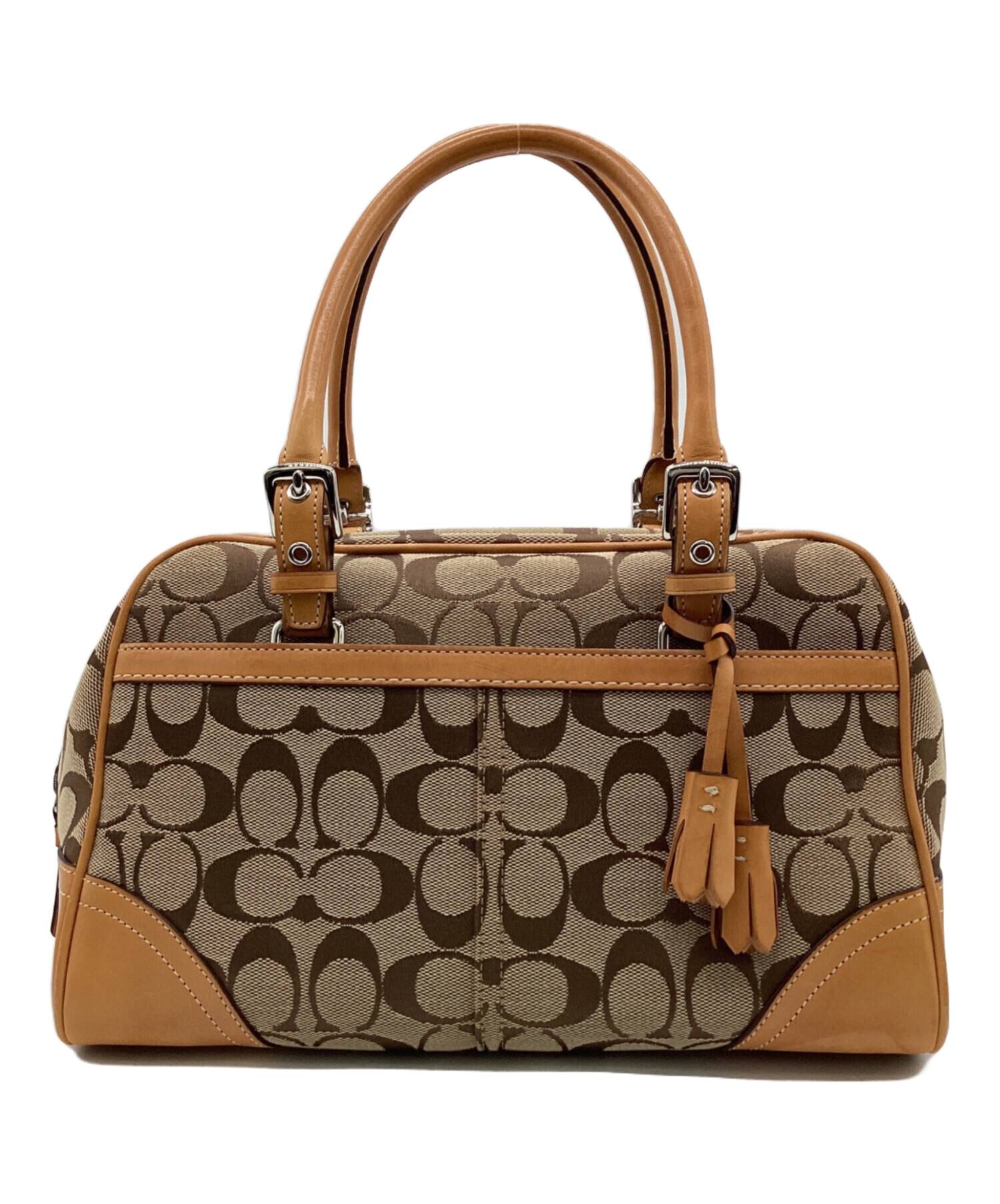 【未使用品】COACH シグネチャー ハンドバッグ ブラウン 中古・古着通販】COACH (コーチ) シグネチャー ハンドバッグ ブラウン
