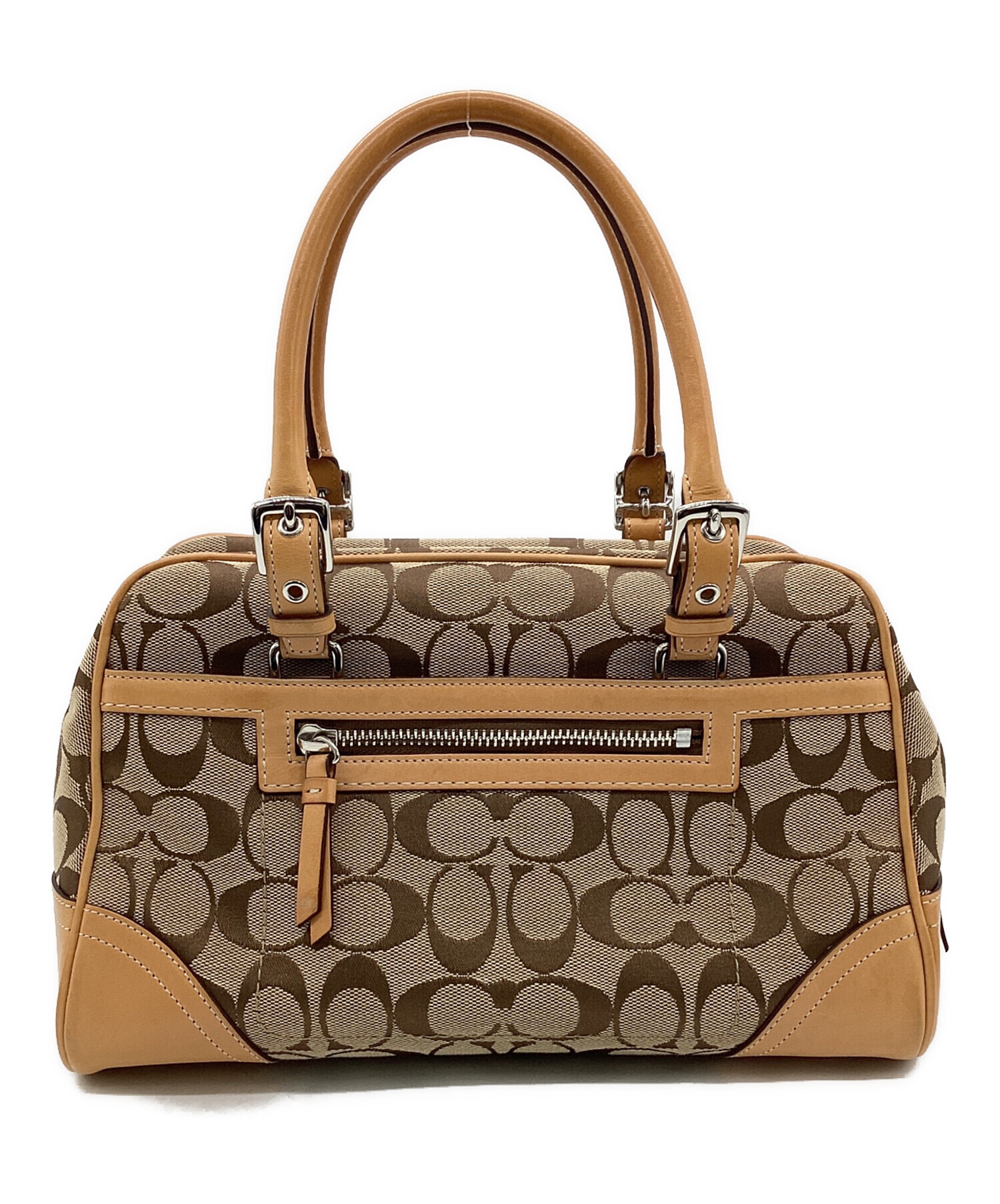 中古・古着通販】COACH (コーチ) シグネチャー ハンドバッグ ブラウン 