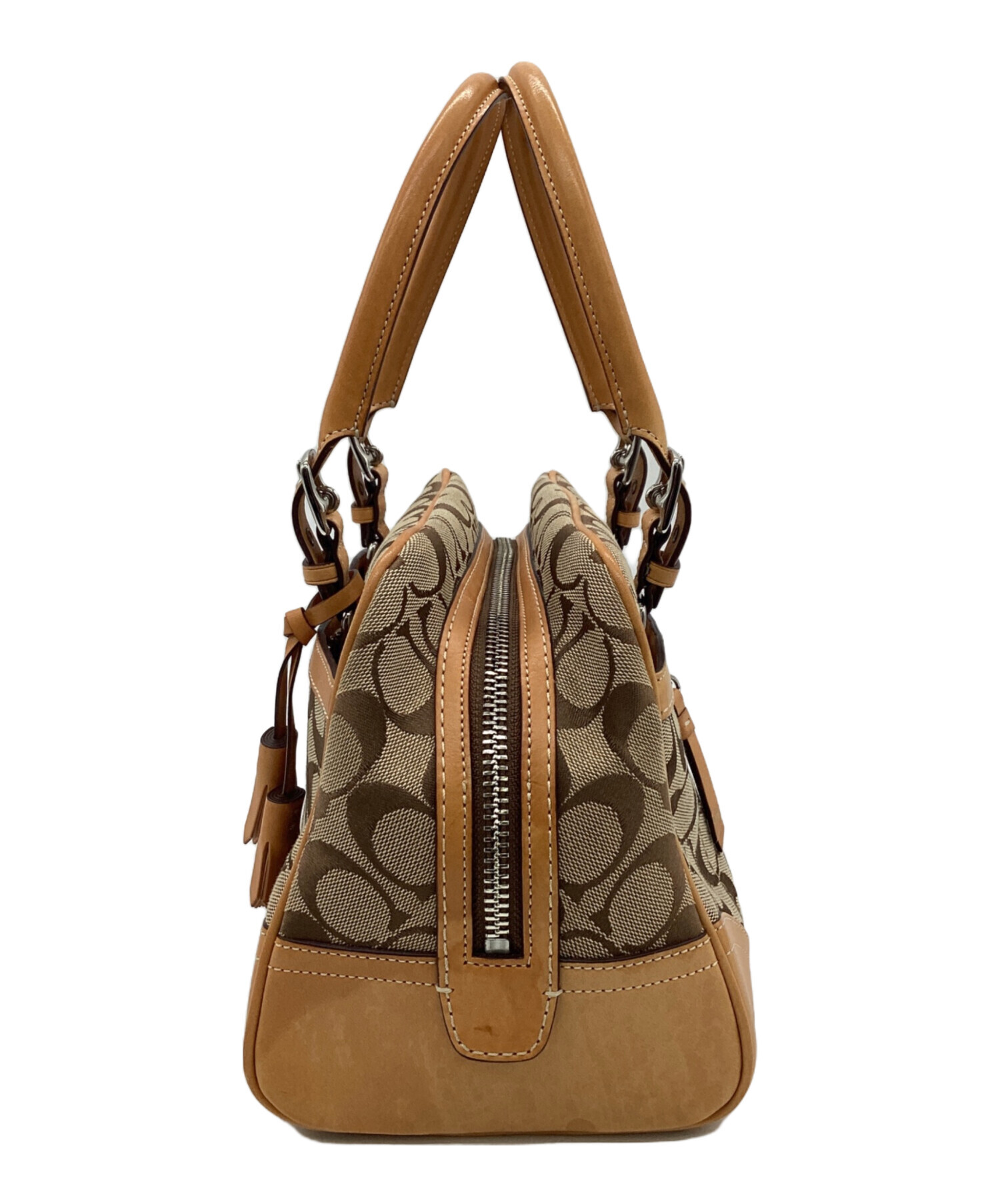 中古・古着通販】COACH (コーチ) シグネチャー ハンドバッグ ブラウン