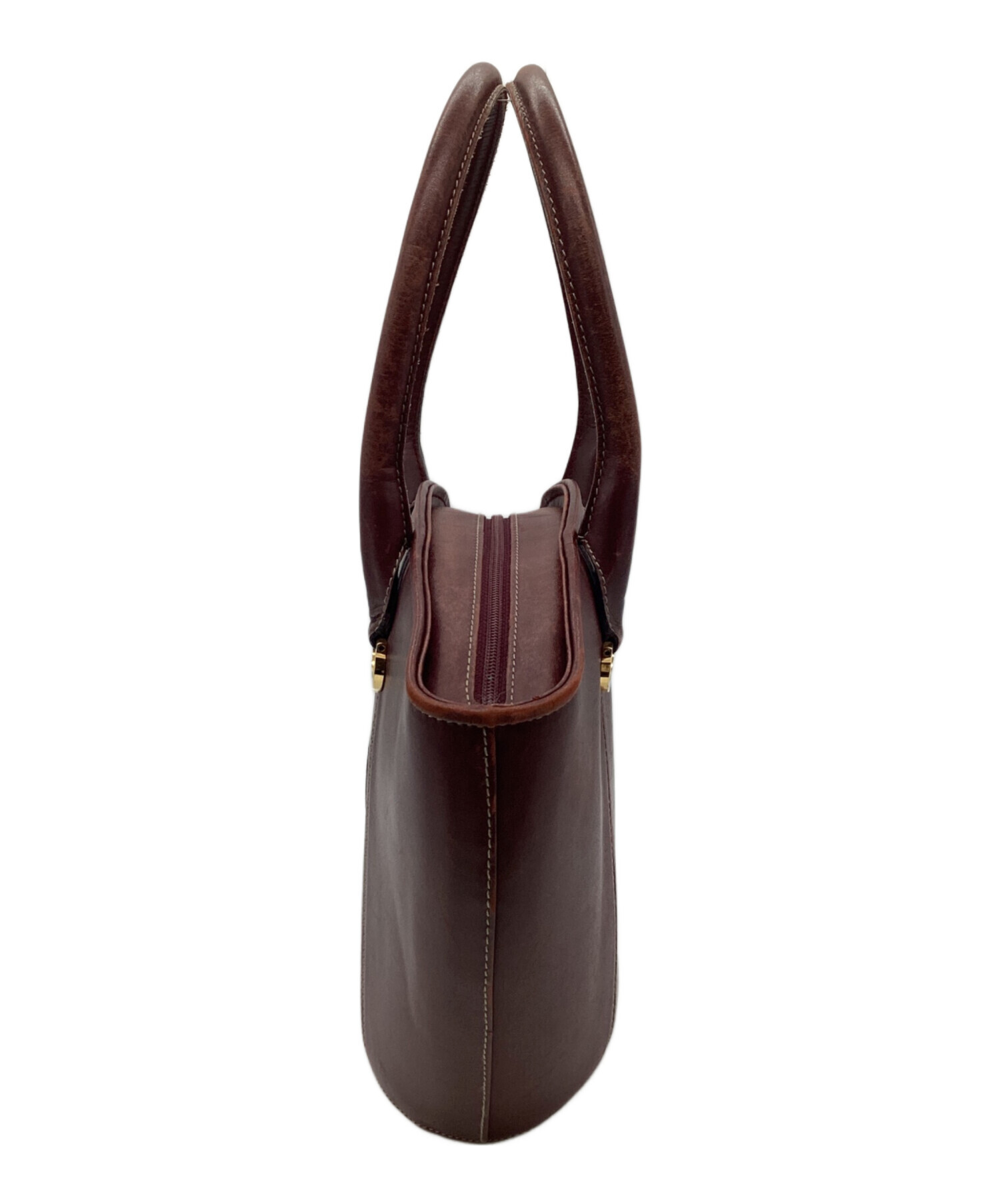 Cartier カルティエ ハンドバッグ ブラウン レディース 中古・古着通販】Cartier (カルティエ) must de Cartier（マスト ドゥ