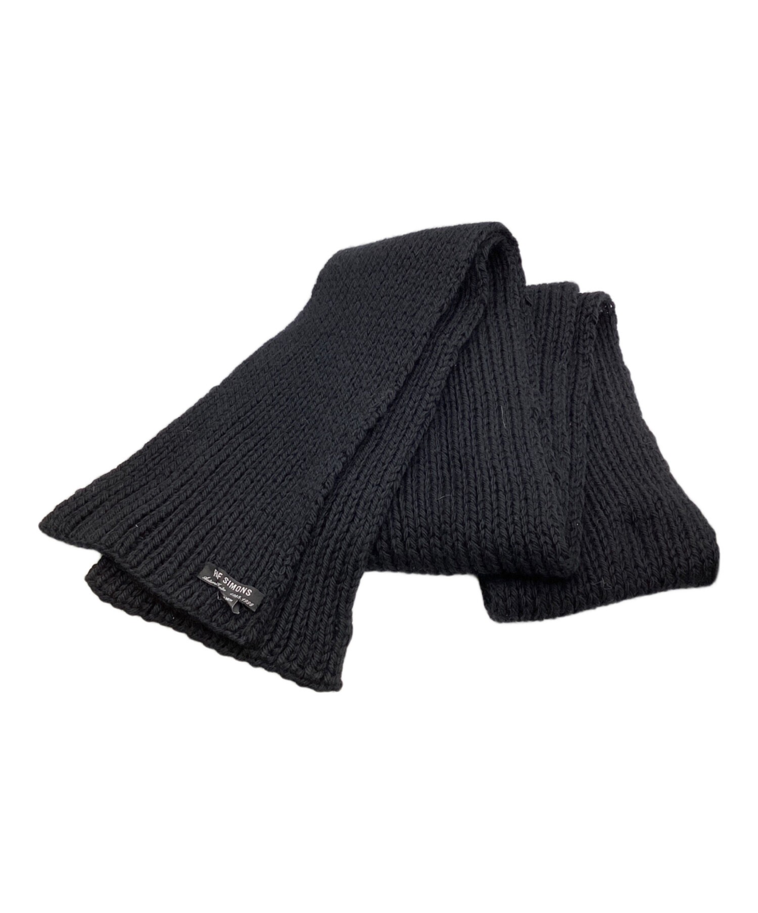 2010FW RAF by RAF SIMONS ロングマフラー 中古・古着通販】RAF SIMONS (ラフシモンズ) ロングマフラー ブラック