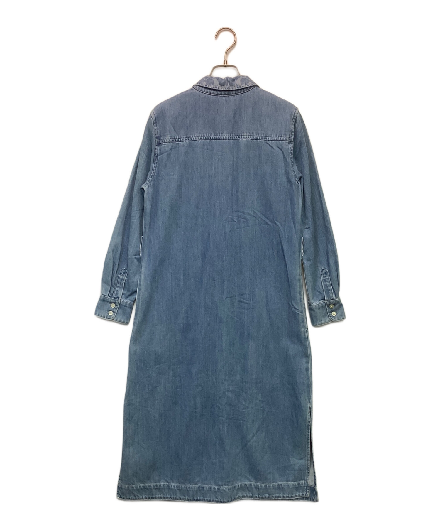 【美品】コーチ　フードワンピース 中古・古着通販】COACH (コーチ) ボタン アップ ワンピース ブルー