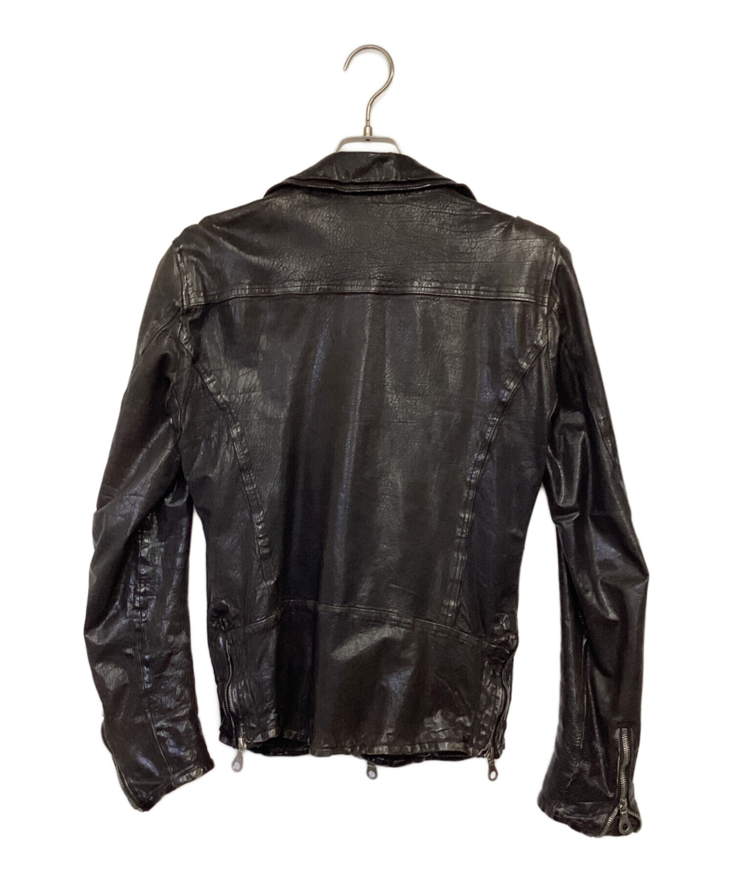 中古・古着通販 ISAMU KATAYAMA BACKLASH イサムカタヤマ・バックラッシュ 二段製品染め ダブルライダースジャケット ブラック サイズ M ブランド・古着通販 トレファク公式 TREFAC FASHION スマホサイト