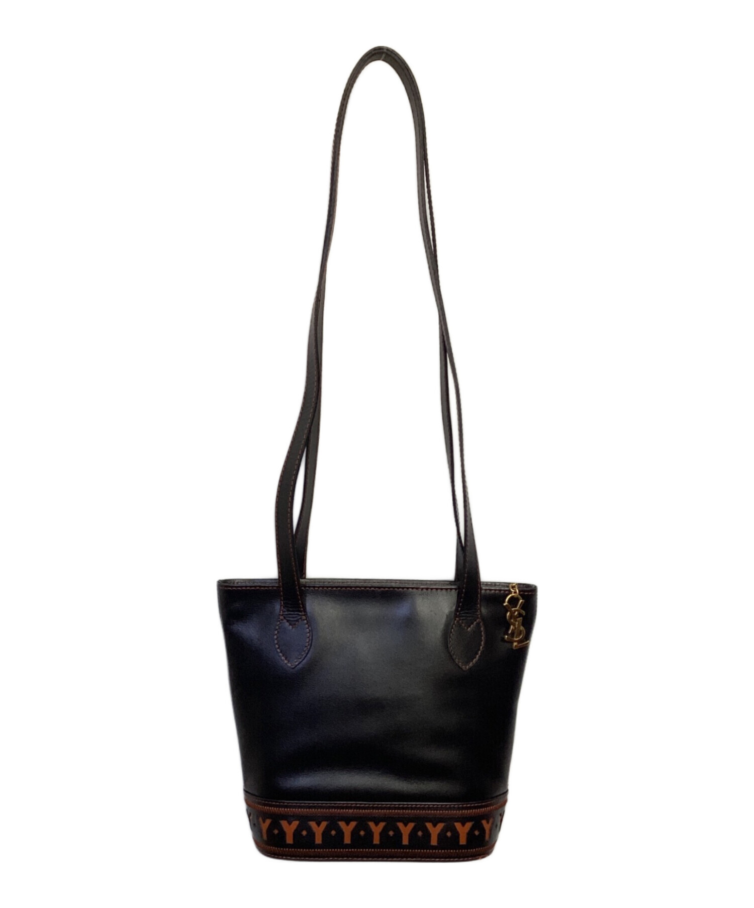 Yves Saint Laurent バッグ 黒/茶 中古・古着通販】Yves Saint Laurent (イヴサンローラン) Yカット