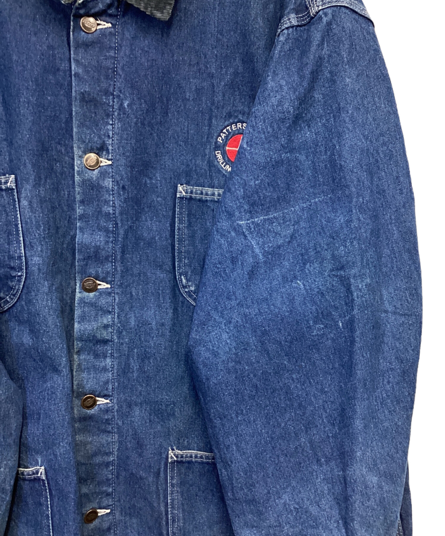 80s Dickies デニム カバーオール ブランケット 濃紺 42サイズ 古着