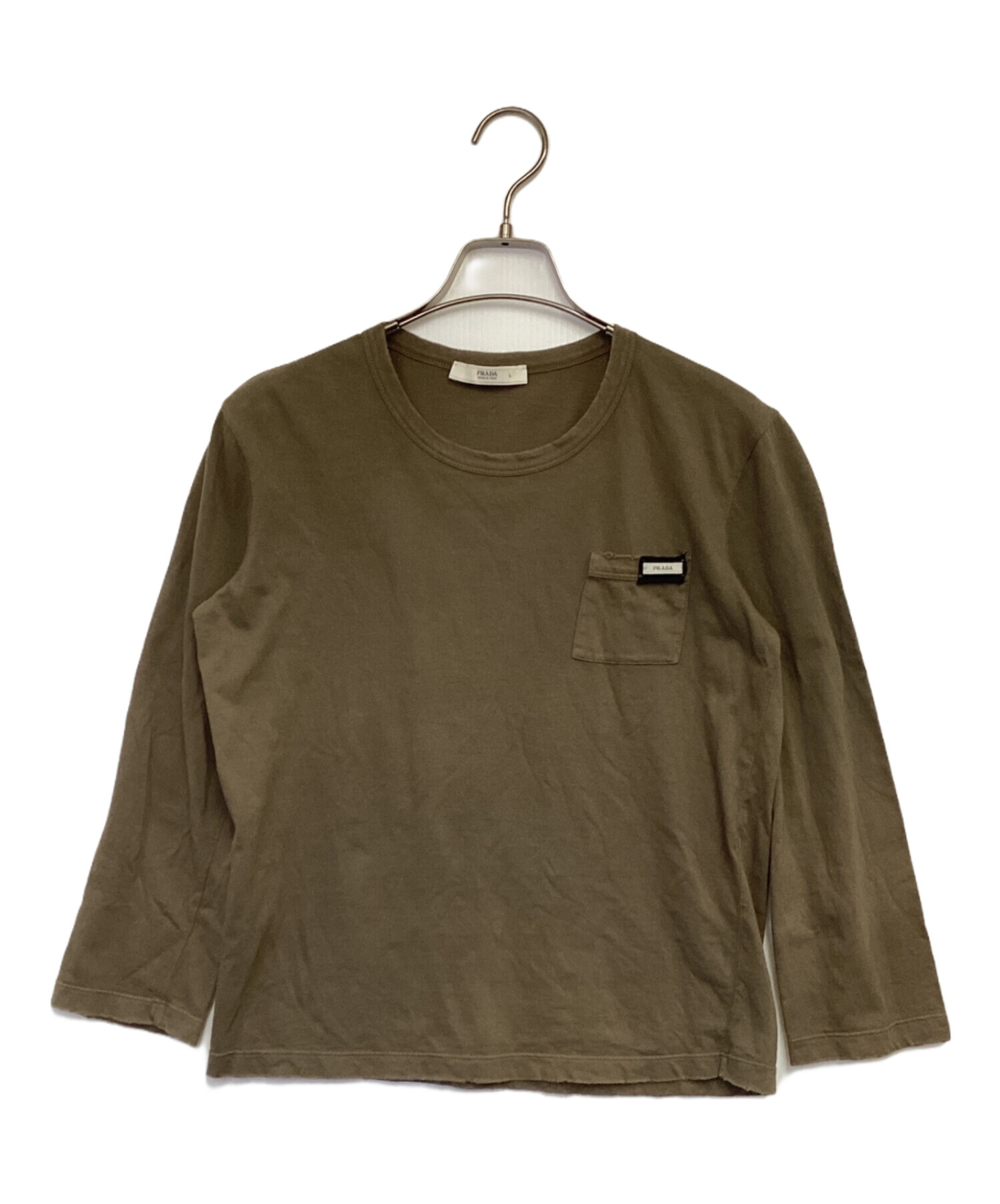ふく出品 中古・古着通販】PRADA (プラダ) 七分袖カットソー ベージュ サイズ:L