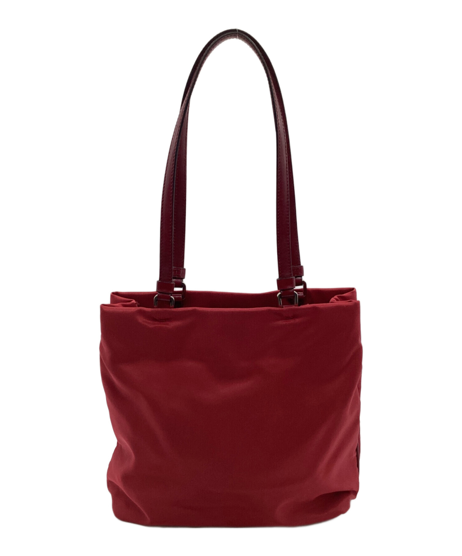 PRADA プラダ ナイロン ハンドバッグ レッド レディース ブランド 中古・古着通販】PRADA (プラダ) ナイロンハンドバッグ レッド