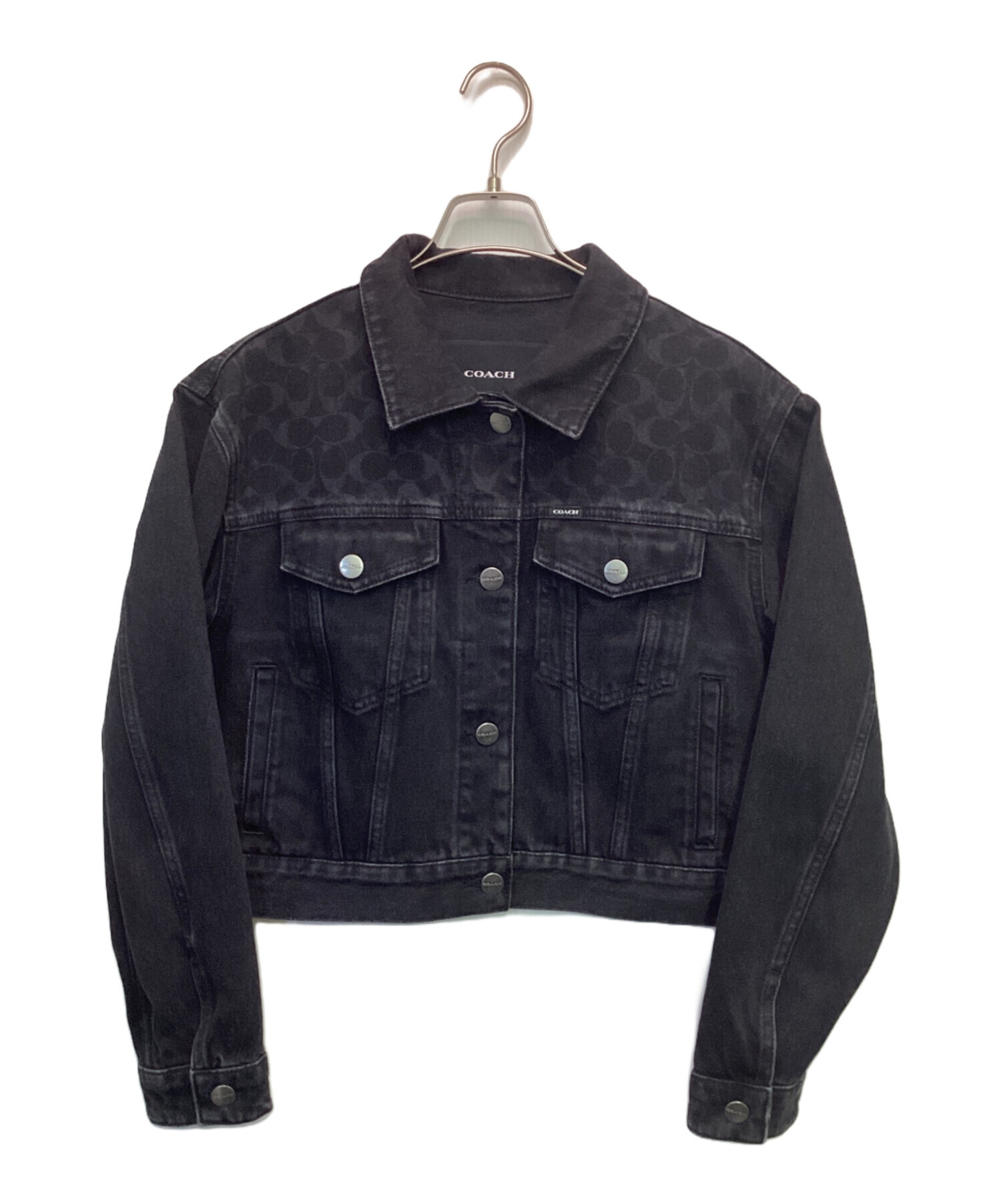 COACH ブラックデニムジャケット サイズ2 中古・古着通販】COACH (コーチ) デニムジャケット ブラック サイズ:M