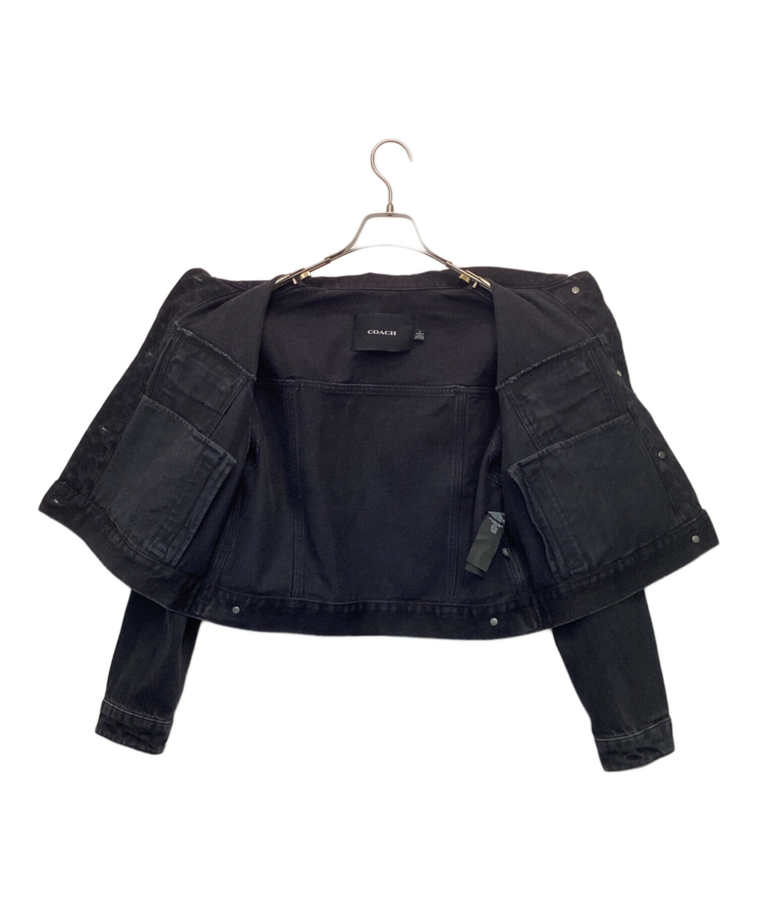 中古・古着通販】COACH (コーチ) デニムジャケット ブラック サイズ:M