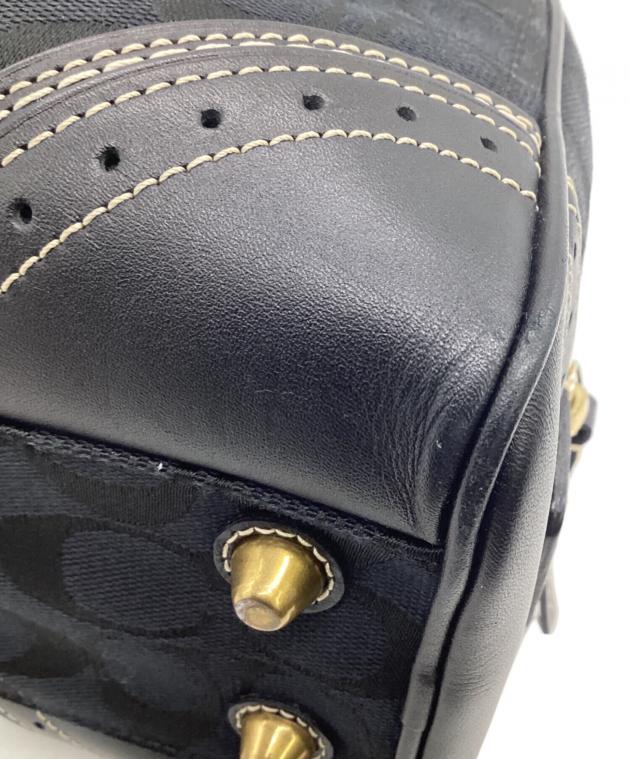 中古・古着通販】COACH (コーチ) シグネチャー ハンドバッグ ブラック