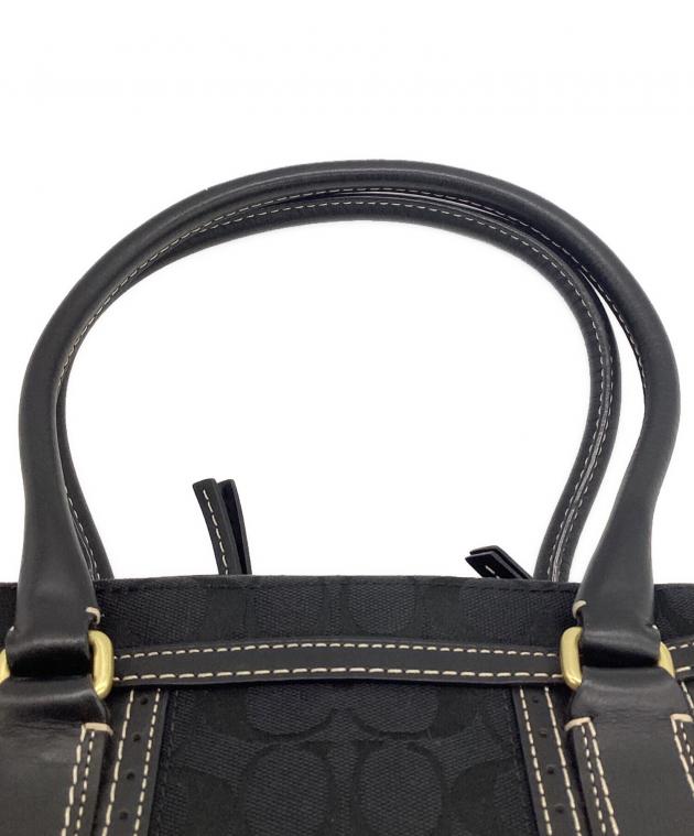 未使用に近い‼️【COACH】パフォーレイテッド シネグチャー レザーバッグ 中古・古着通販】COACH (コーチ) シグネチャー ハンドバッグ ブラック