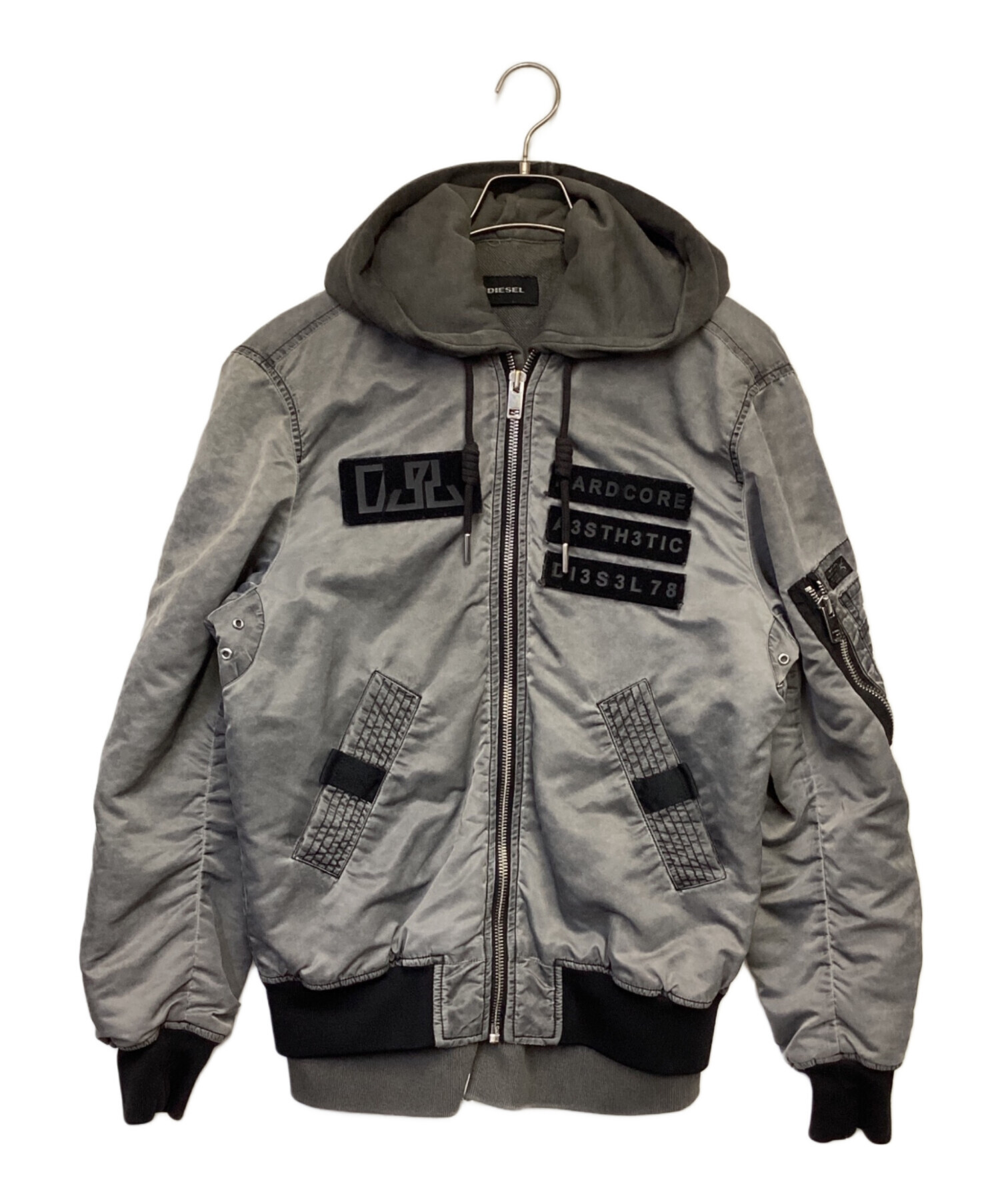 ビンテージ加工美品★Lサイズ　DIESEL　ダブルレイヤード　ボンバージャケット 中古・古着通販】DIESEL (ディーゼル) レイヤード ボンバージャケット