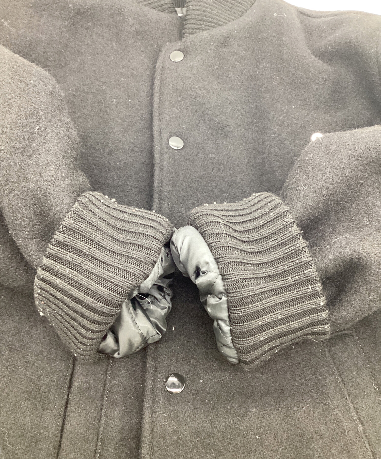 中古・古着通販】GDC (ジーディーシー) ウールスタジャン ブラック