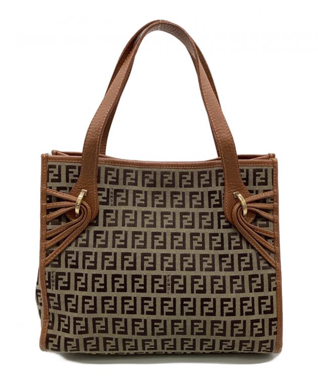 Fendi ハンドバッグ ベージュ ブラウン 中古・古着通販】FENDI (フェンディ) ハンドバッグ ベージュ×ブラウン