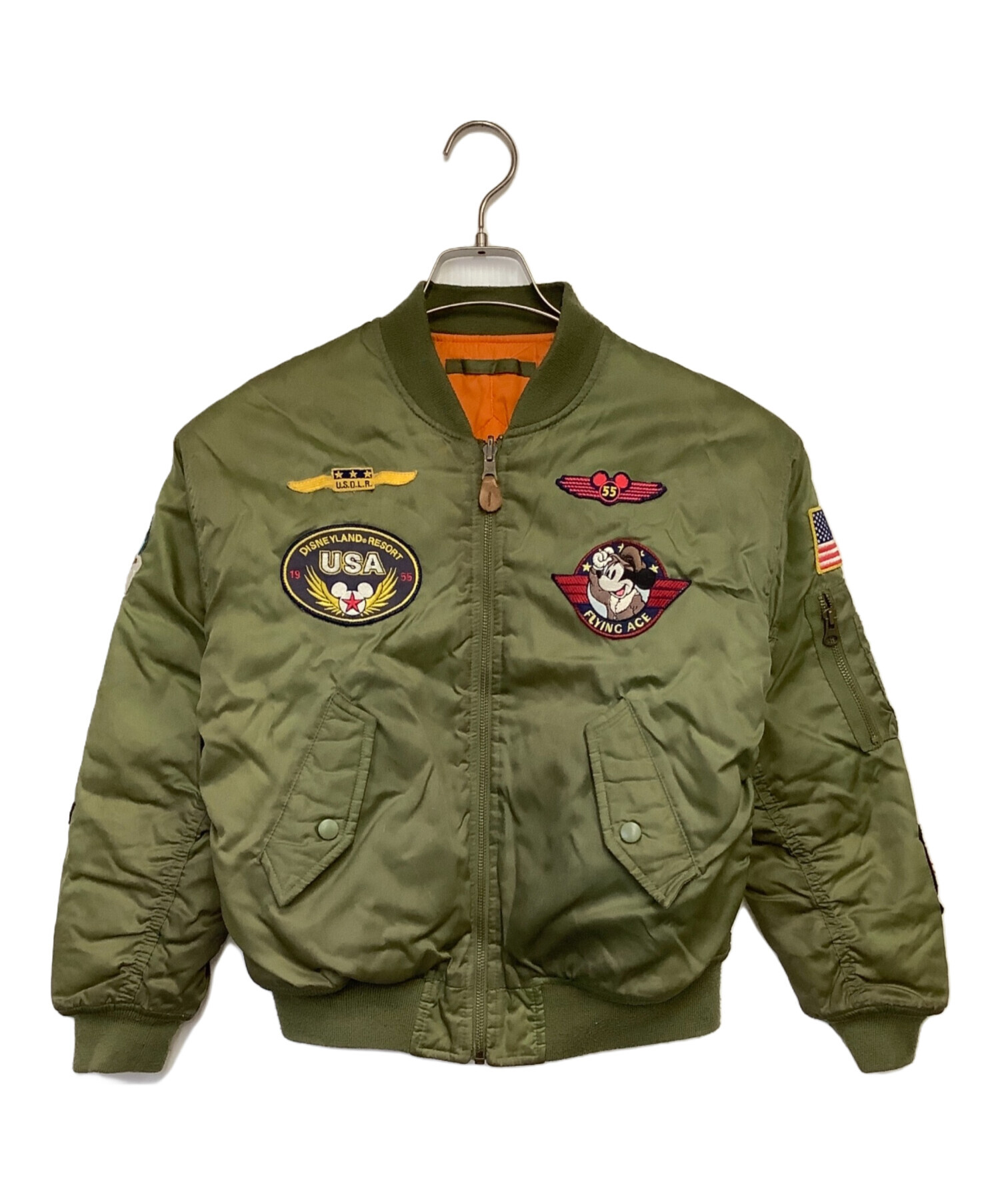 中古・古着通販】DISNEY (ディズニー) MA-1ジャケット カーキ サイズ:L