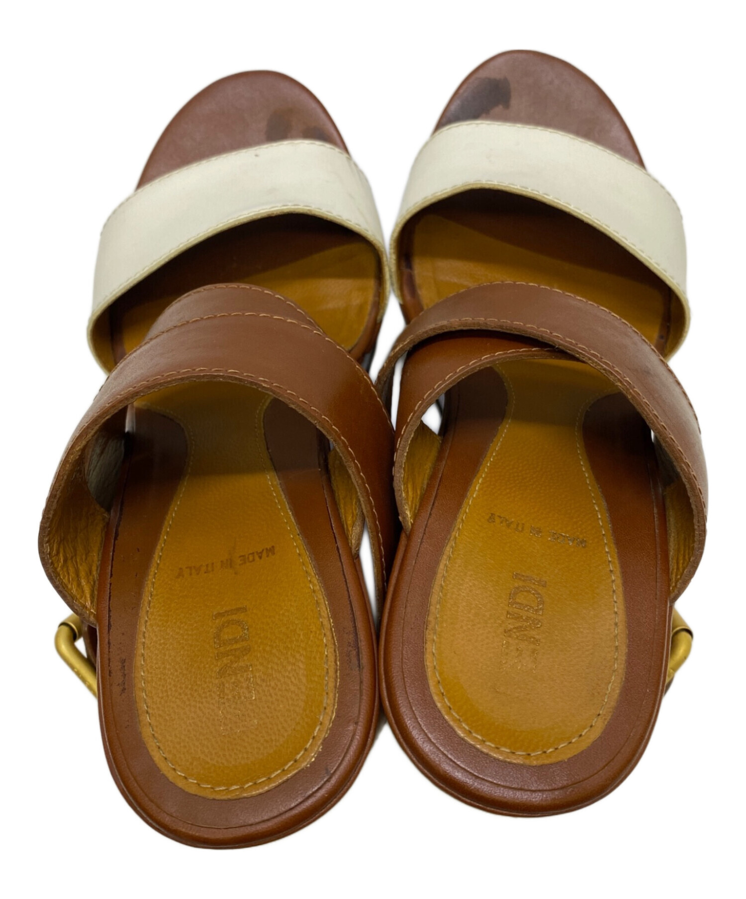 中古・古着通販】FENDI (フェンディ) ウェッジソールサンダル ブラウン