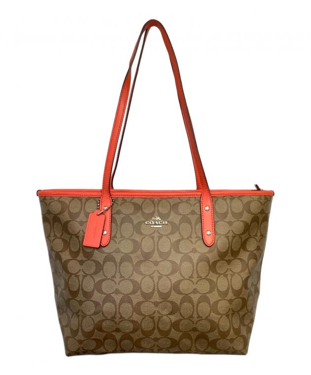 【中古品】COACH コーチ トートバッグ シグネチャー 3点セット 中古・古着通販】COACH (コーチ) シグネチャー トートバッグ ベージュ