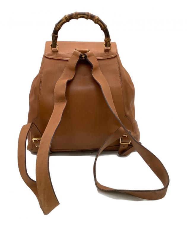 GUCCI バンブークラシックバッグ　ブラウン 中古・古着通販】GUCCI (グッチ) バンブー2WAYバッグ ブラウン