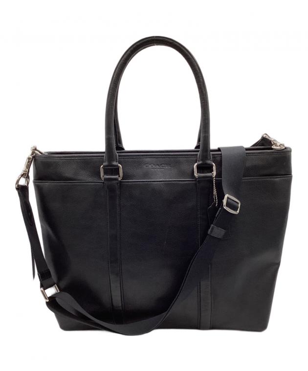 中古・古着通販】COACH (コーチ) レザートートバッグ ブラック