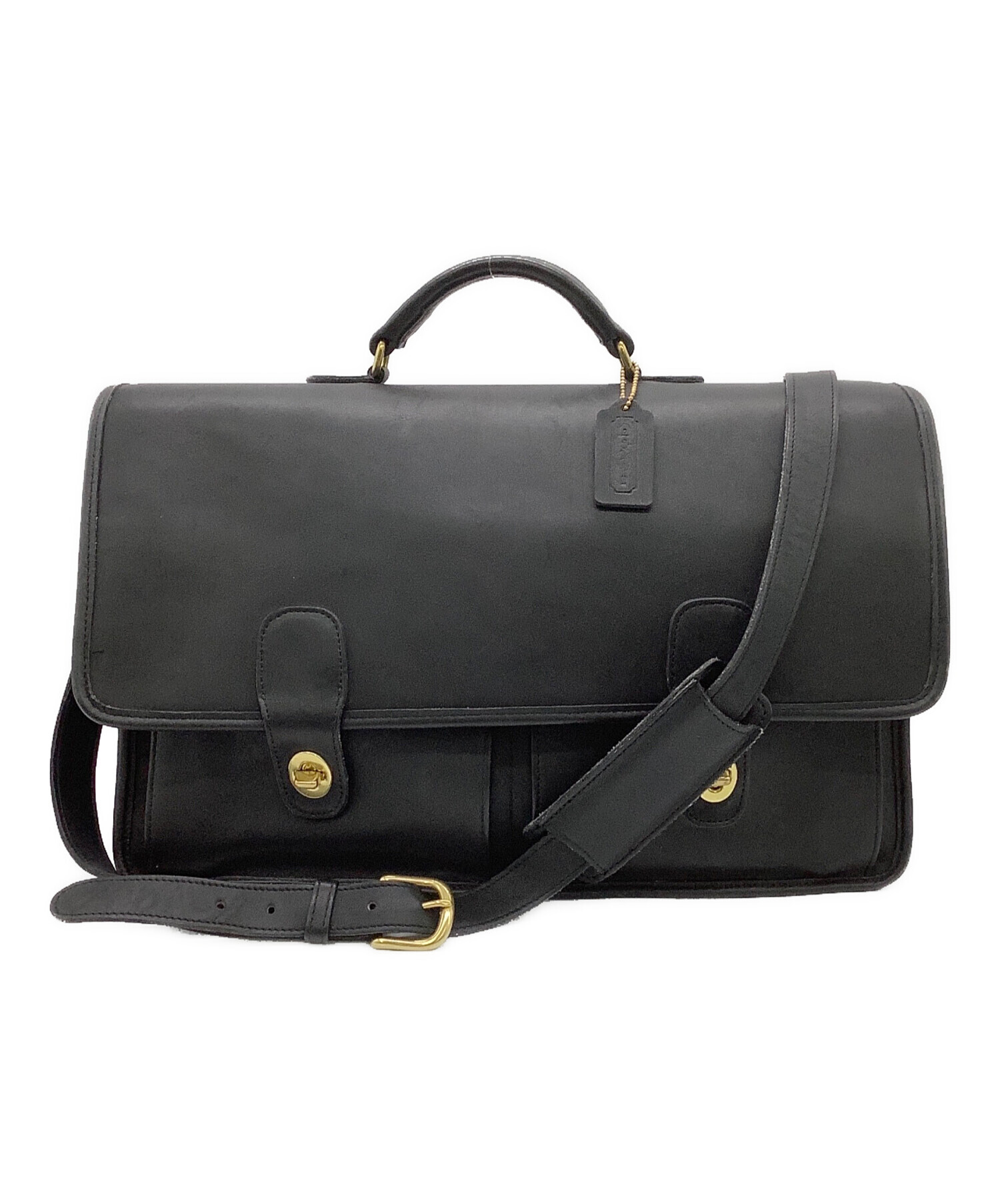 中古・古着通販】COACH (コーチ) ビジネス ショルダーバッグ ブラック