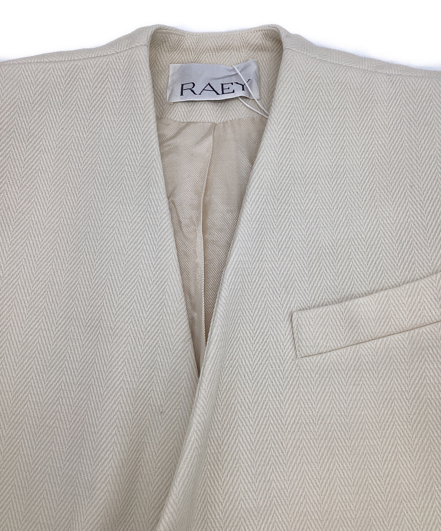 中古・古着通販】RAEY (レイ) テーラードジャケット アイボリー サイズ