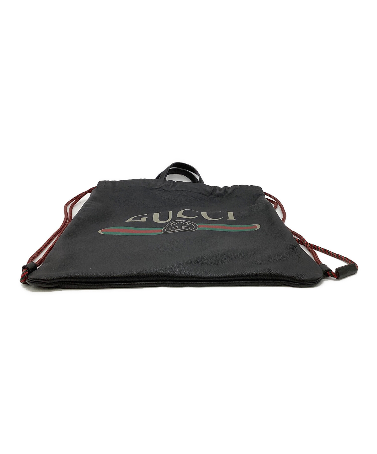 【美品】GUCCI（グッチ）ドローストリングバックパック　ブラック　黒 中古・古着通販】GUCCI (グッチ) ドローストリングバックパック
