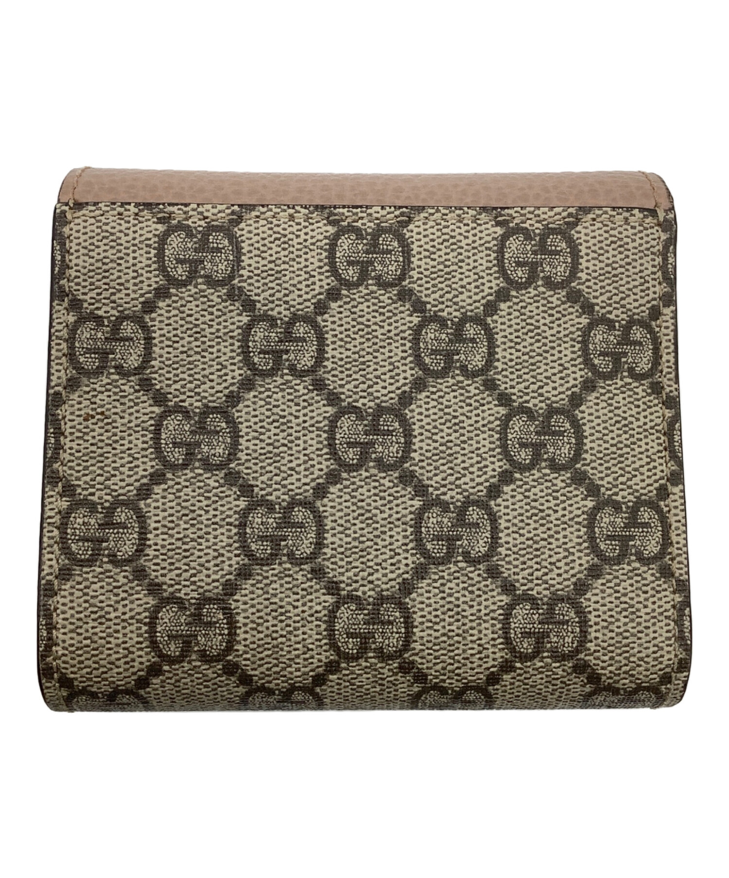 中古・古着通販】GUCCI (グッチ) GGスプリーム 2つ折り財布 ベージュ