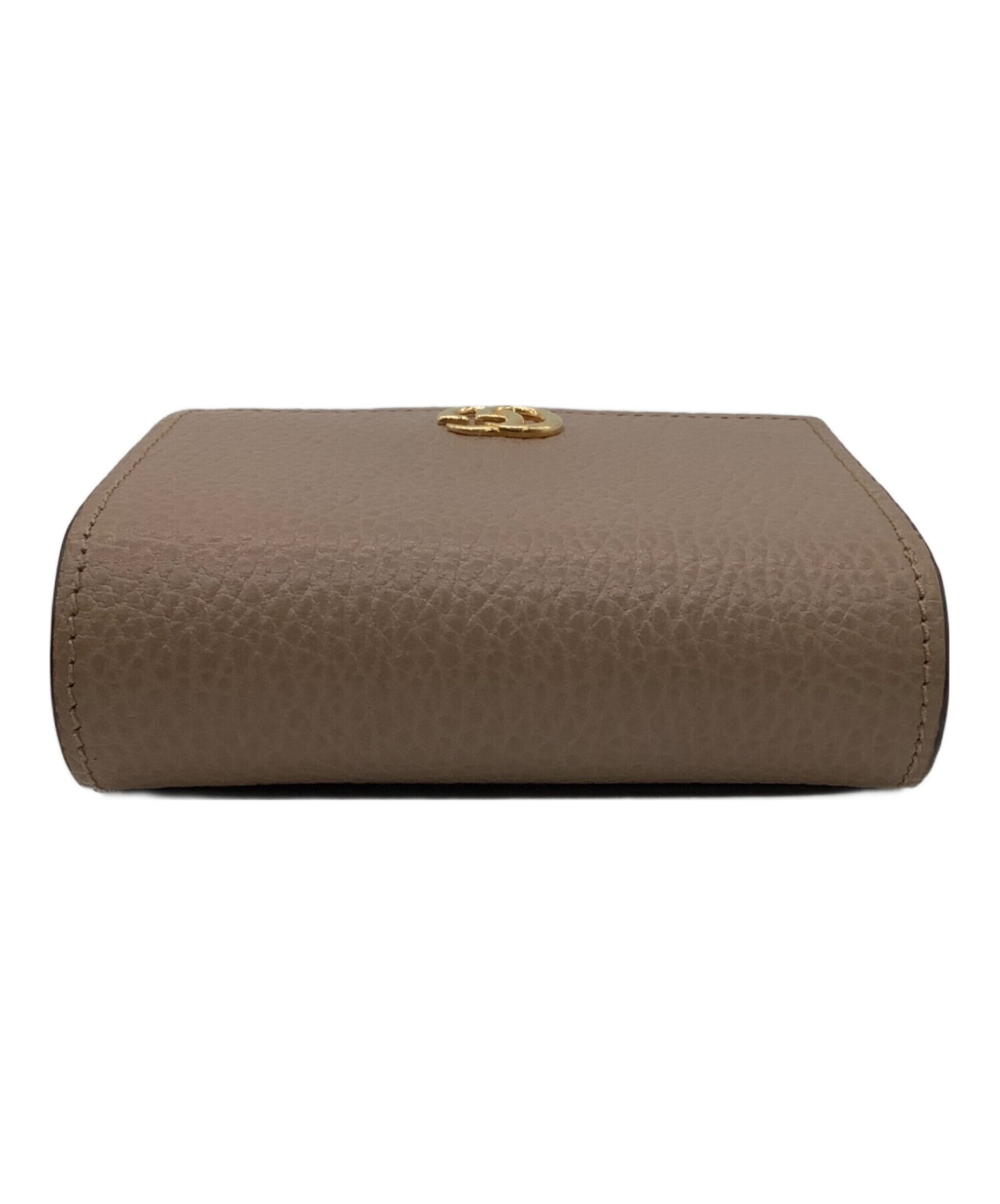 中古・古着通販】GUCCI (グッチ) GGスプリーム 2つ折り財布 ベージュ