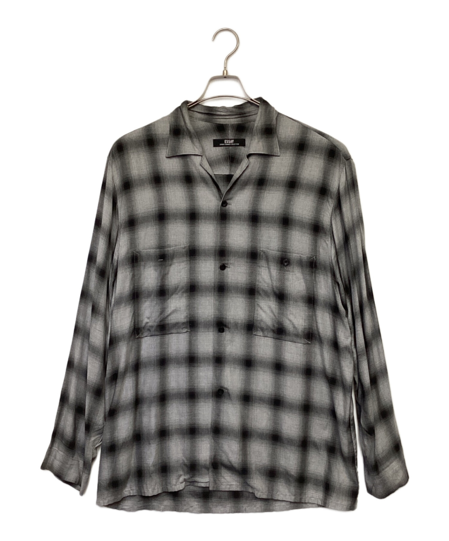 中古・古着通販】Essay (エッセイ) SHADOW CHECK OPEN COLLAR SHIRT