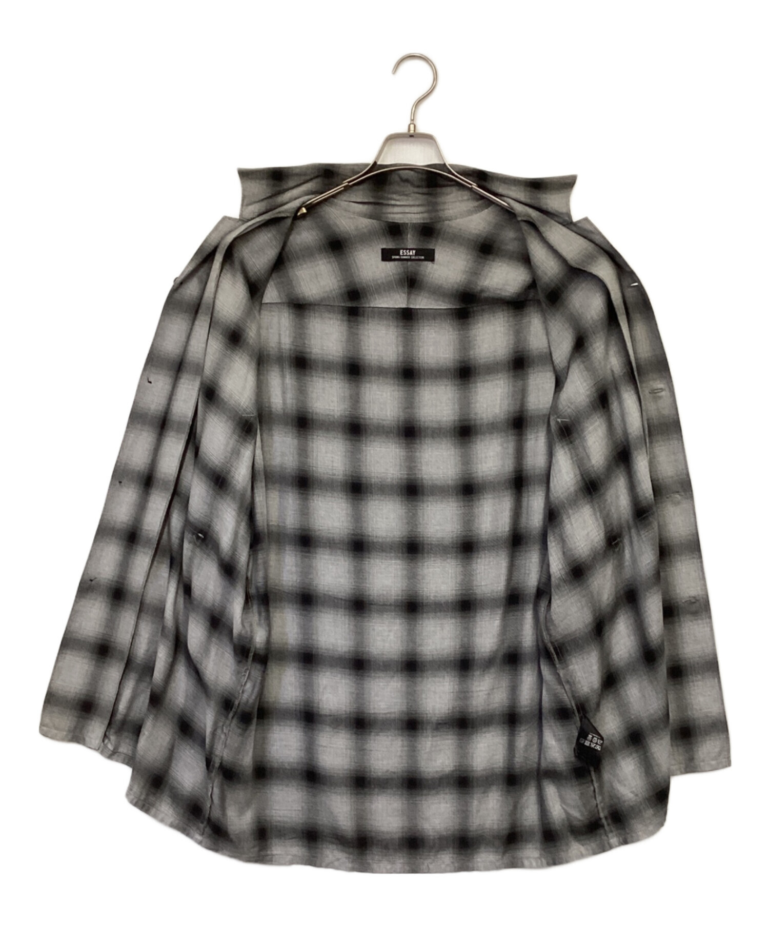 中古・古着通販】Essay (エッセイ) SHADOW CHECK OPEN COLLAR SHIRT