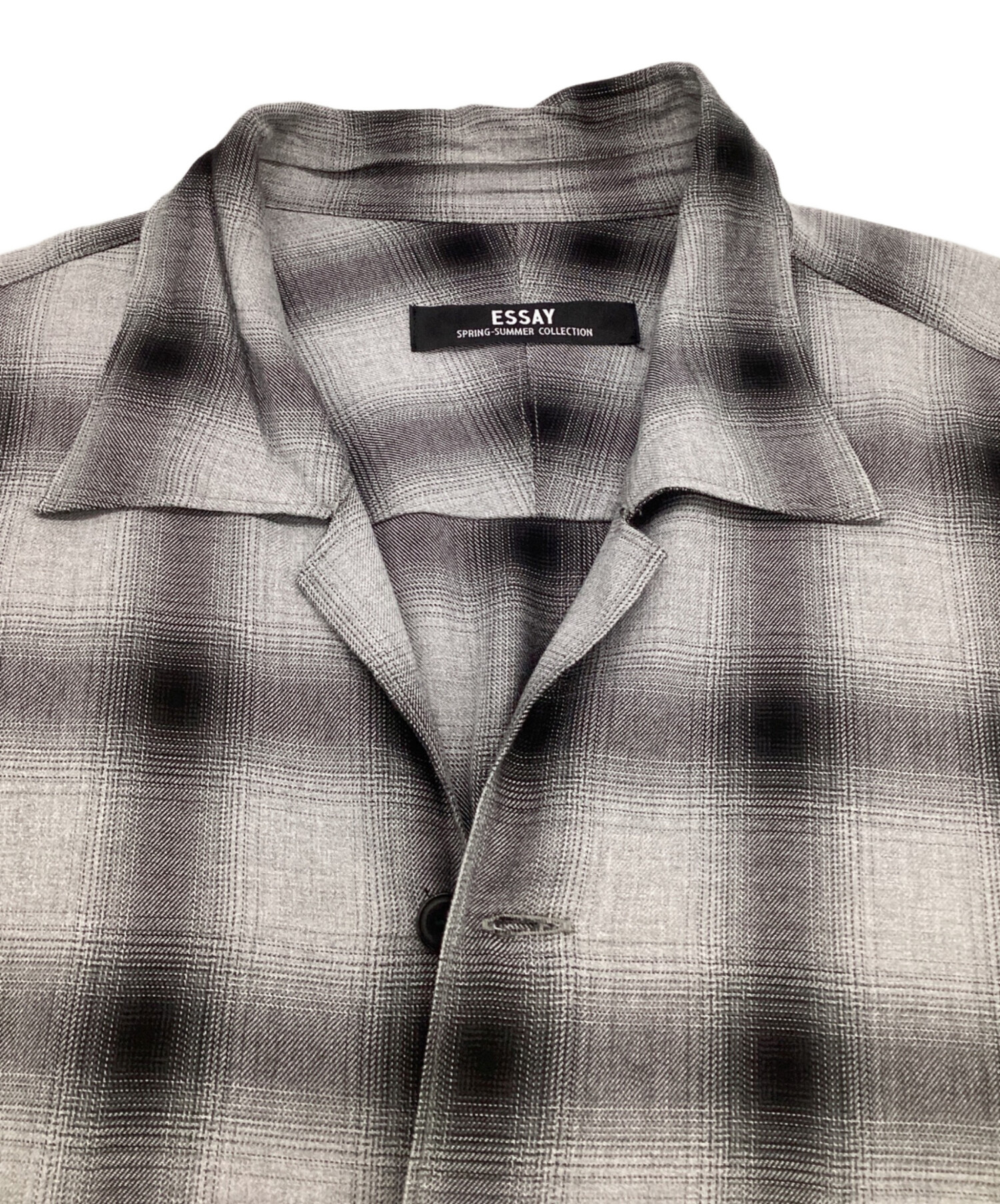 中古・古着通販】Essay (エッセイ) SHADOW CHECK OPEN COLLAR SHIRT