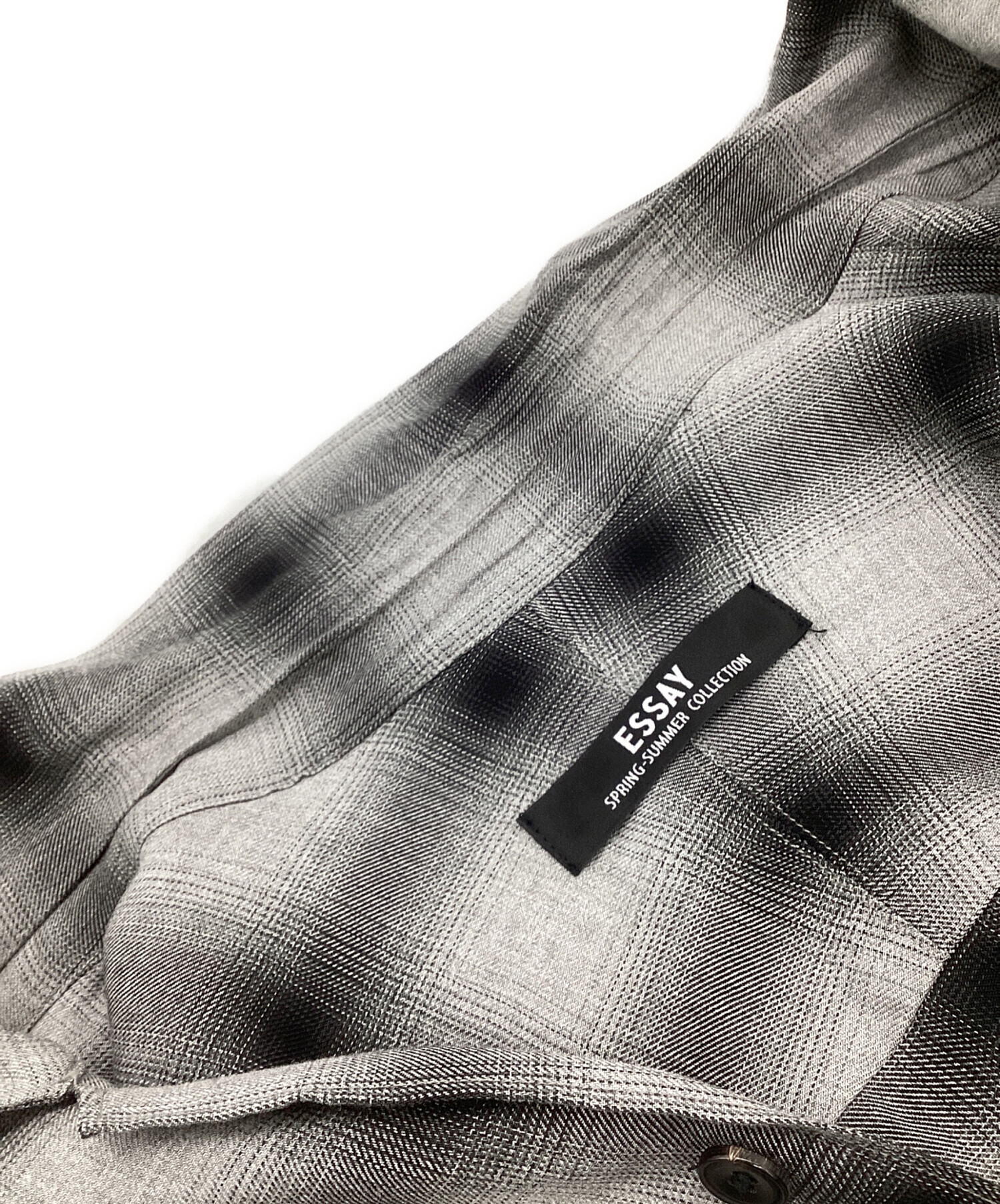 中古・古着通販】Essay (エッセイ) SHADOW CHECK OPEN COLLAR SHIRT