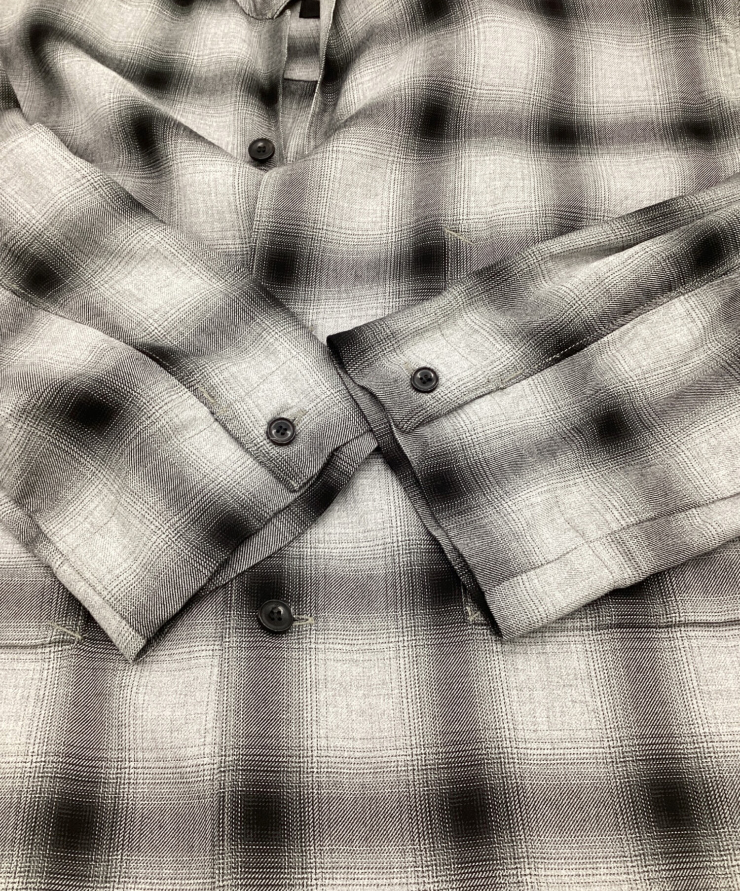 中古・古着通販】Essay (エッセイ) SHADOW CHECK OPEN COLLAR SHIRT