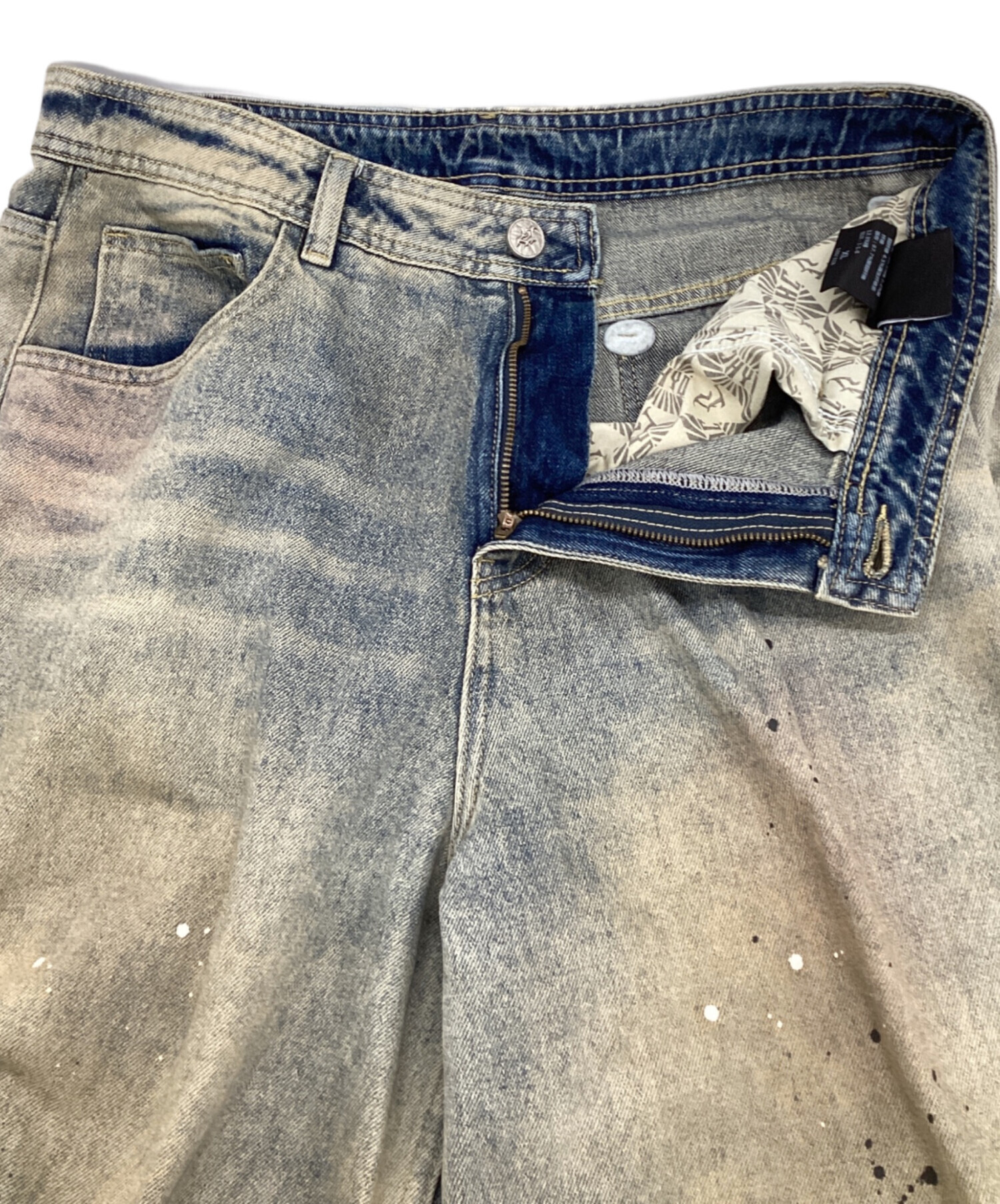中古・古着通販】JHYQ (JHYQ) ワイドデニムパンツ ブルー サイズ:XL 