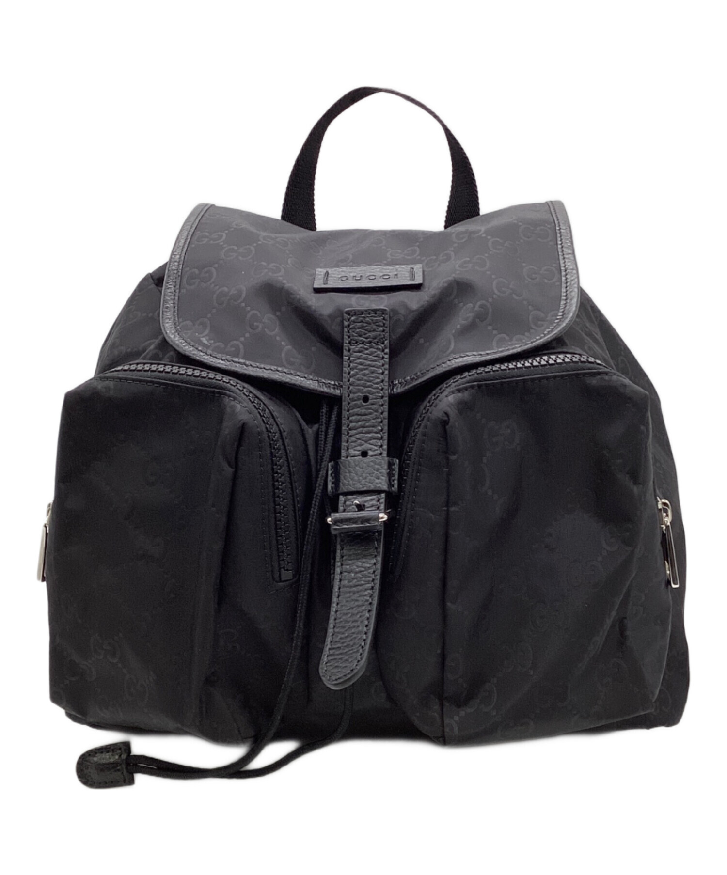 専用GUCCI バックパック リュック　GG柄　ナイロン　ブラック　黒　軽量 中古・古着通販】GUCCI (グッチ) GGナイロン リュック ブラック