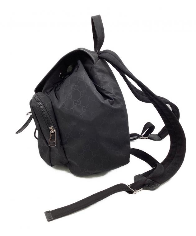 中古・古着通販】GUCCI (グッチ) GGナイロン リュック ブラック