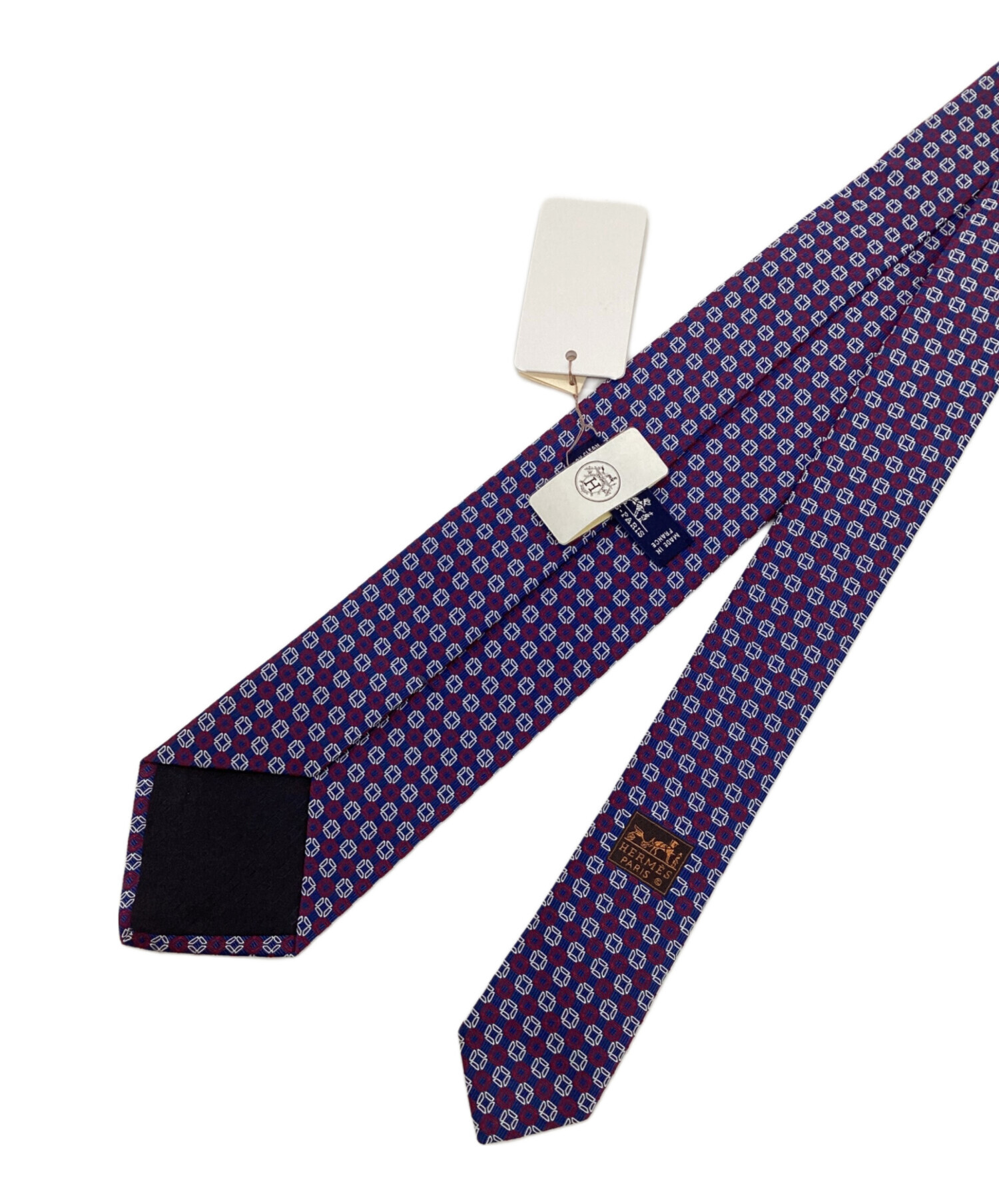 中古・古着通販】HERMES (エルメス) ネクタイ ネイビー×レッド サイズ