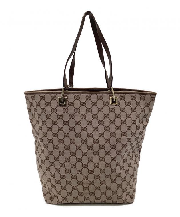 中古・古着通販】GUCCI (グッチ) GGキャンバス トートバッグ ブラウン